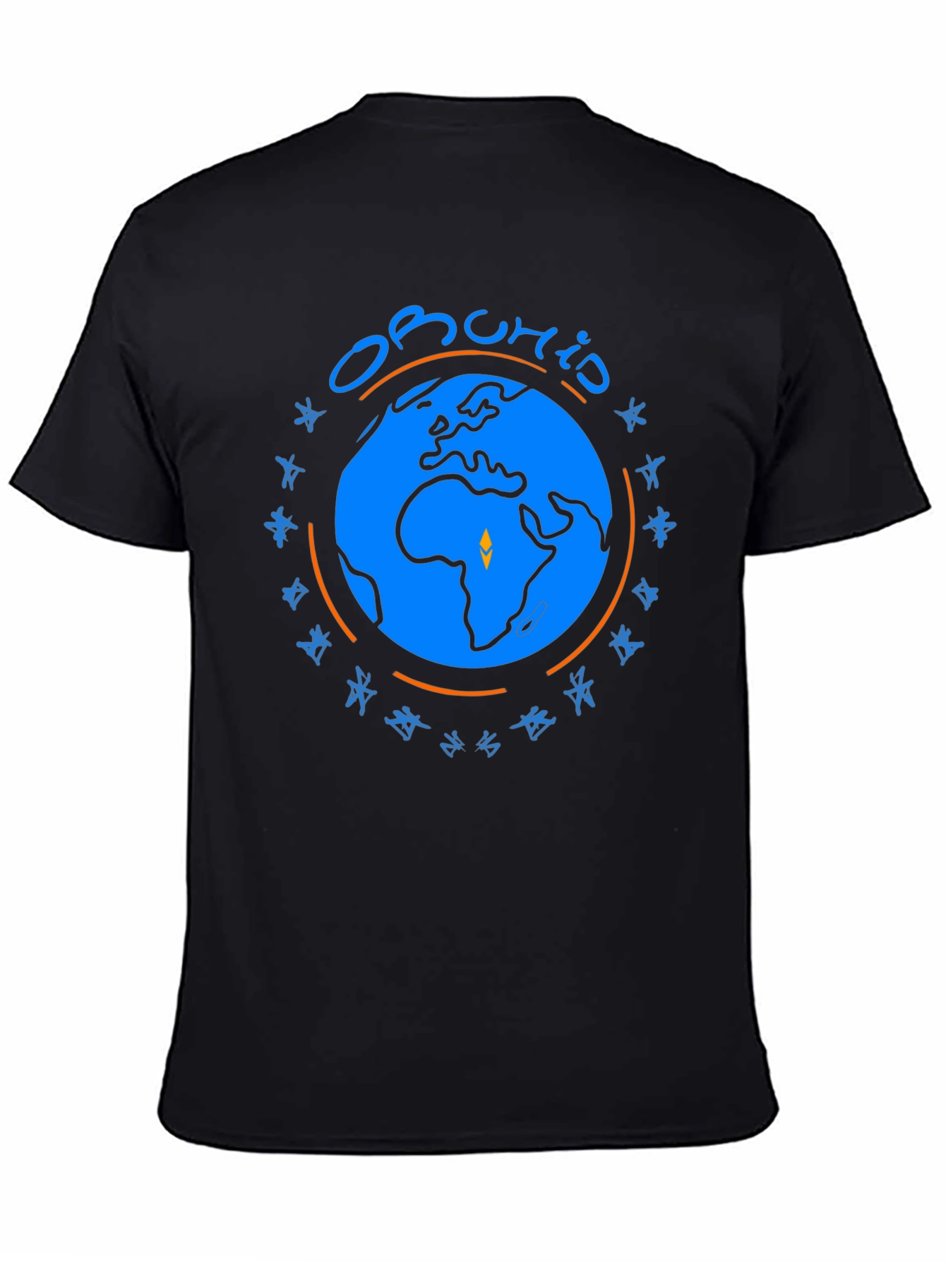Obuhio Earth Graphic T-Shirt - Black