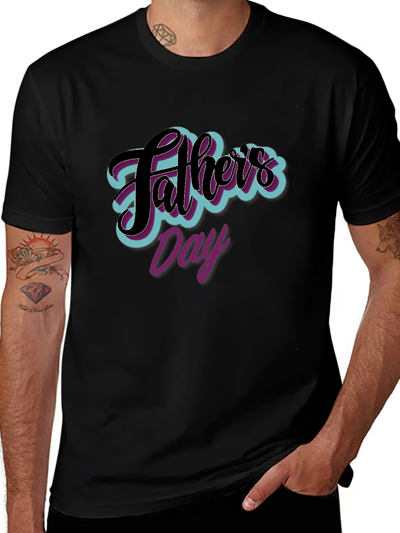 Fathers Day Graphic Tee - Black Casual T-Shirt