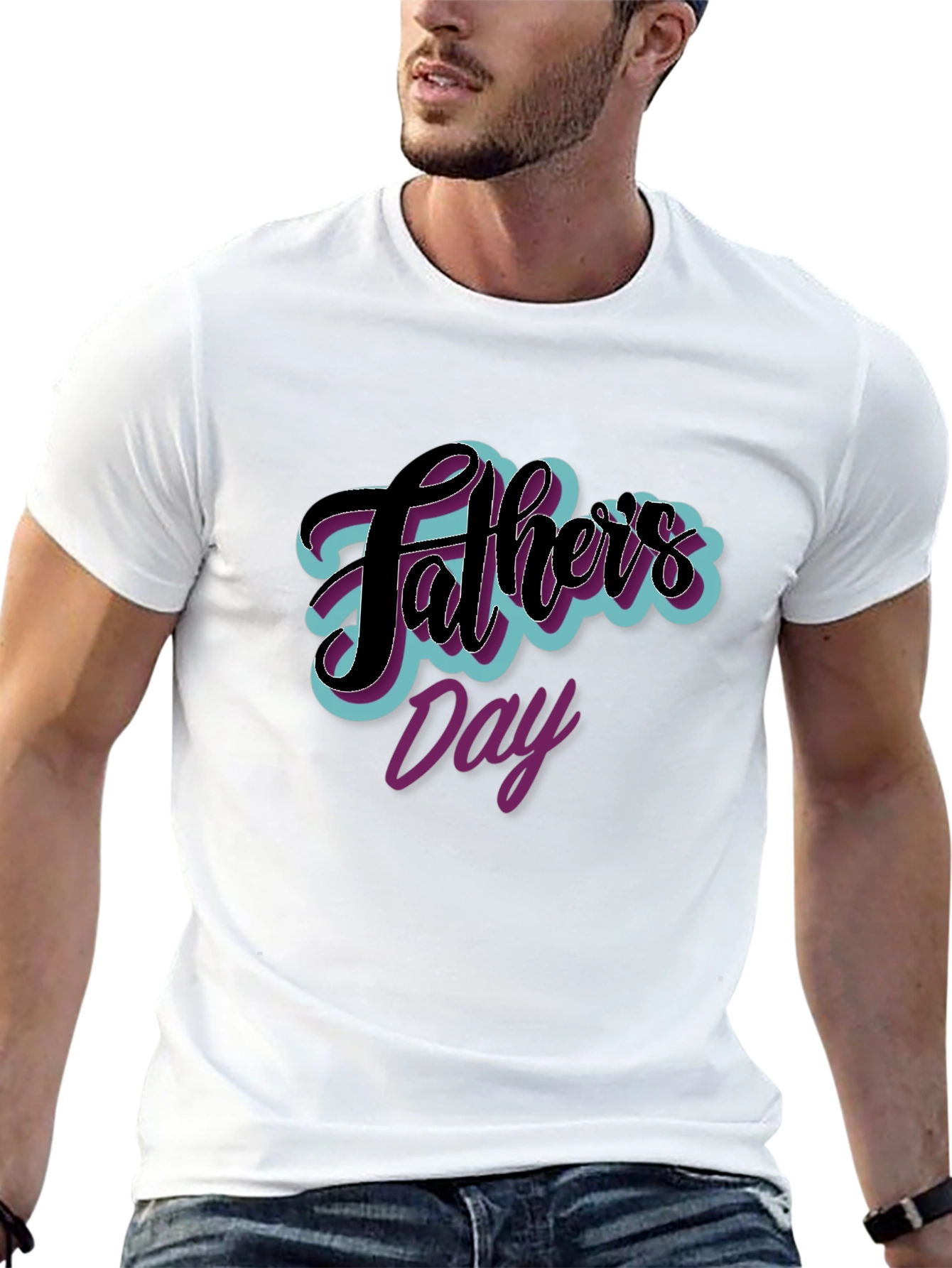Fathers Day Graphic Tee - Black Casual T-Shirt