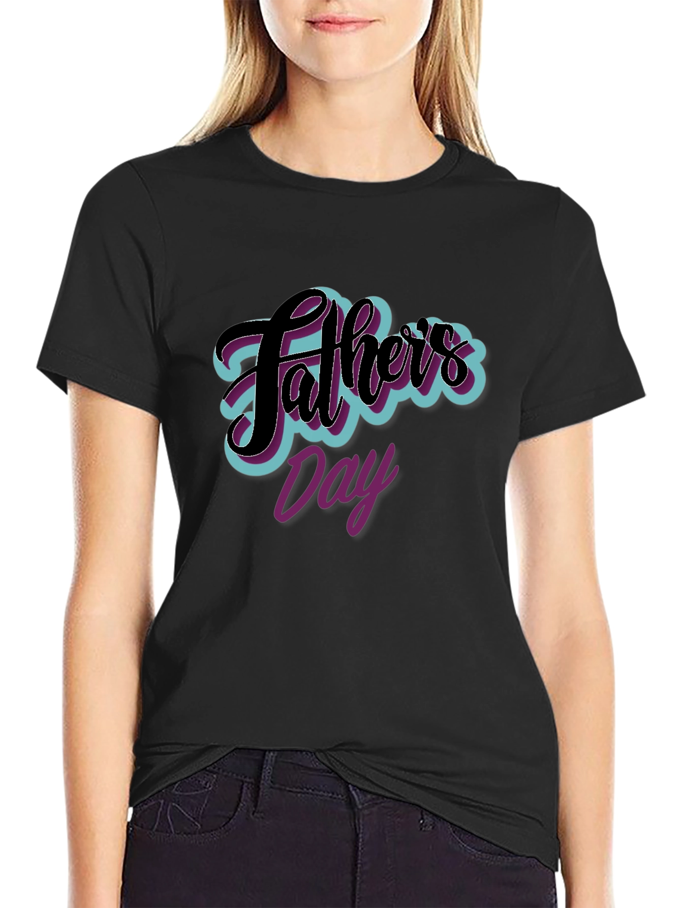Fathers Day Graphic Tee - Black Casual T-Shirt