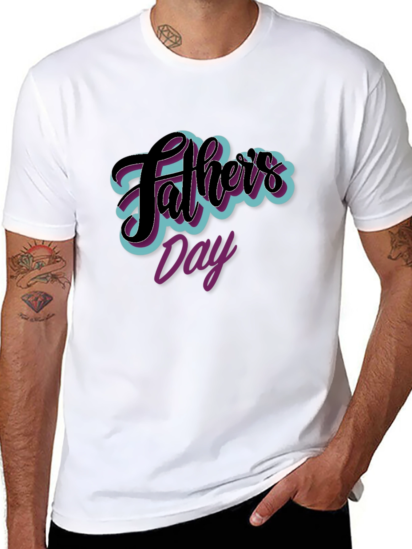 Fathers Day Graphic Tee - Black Casual T-Shirt