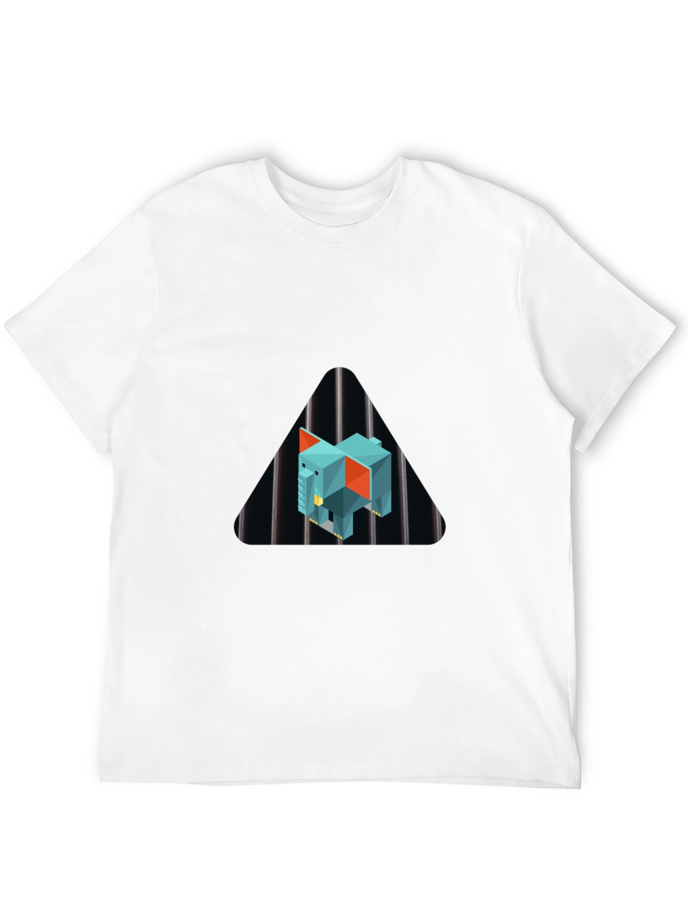 Geometric Elephant Graphic Black T-Shirt