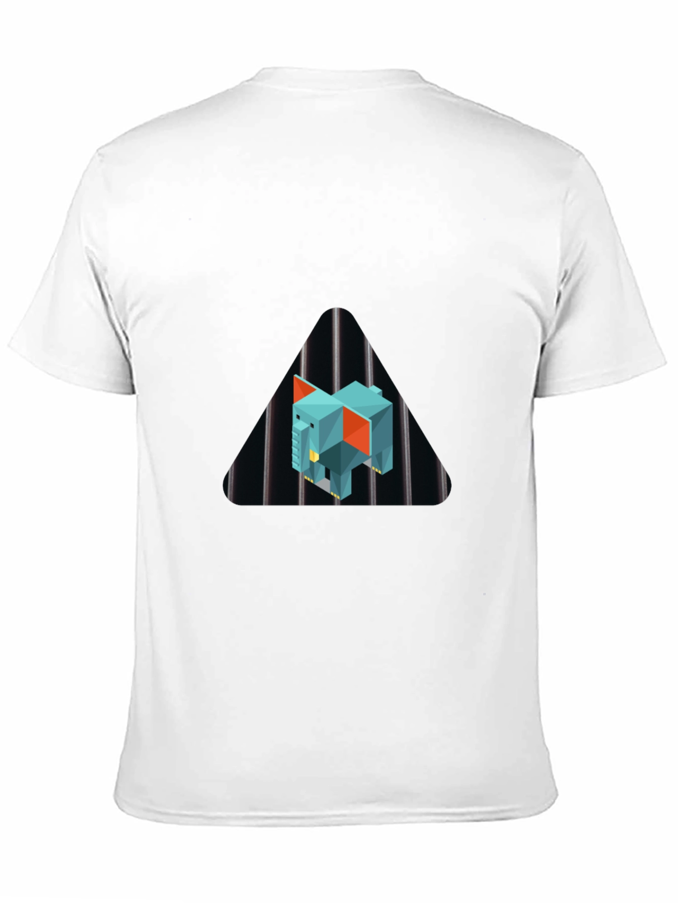 Geometric Elephant Graphic Black T-Shirt