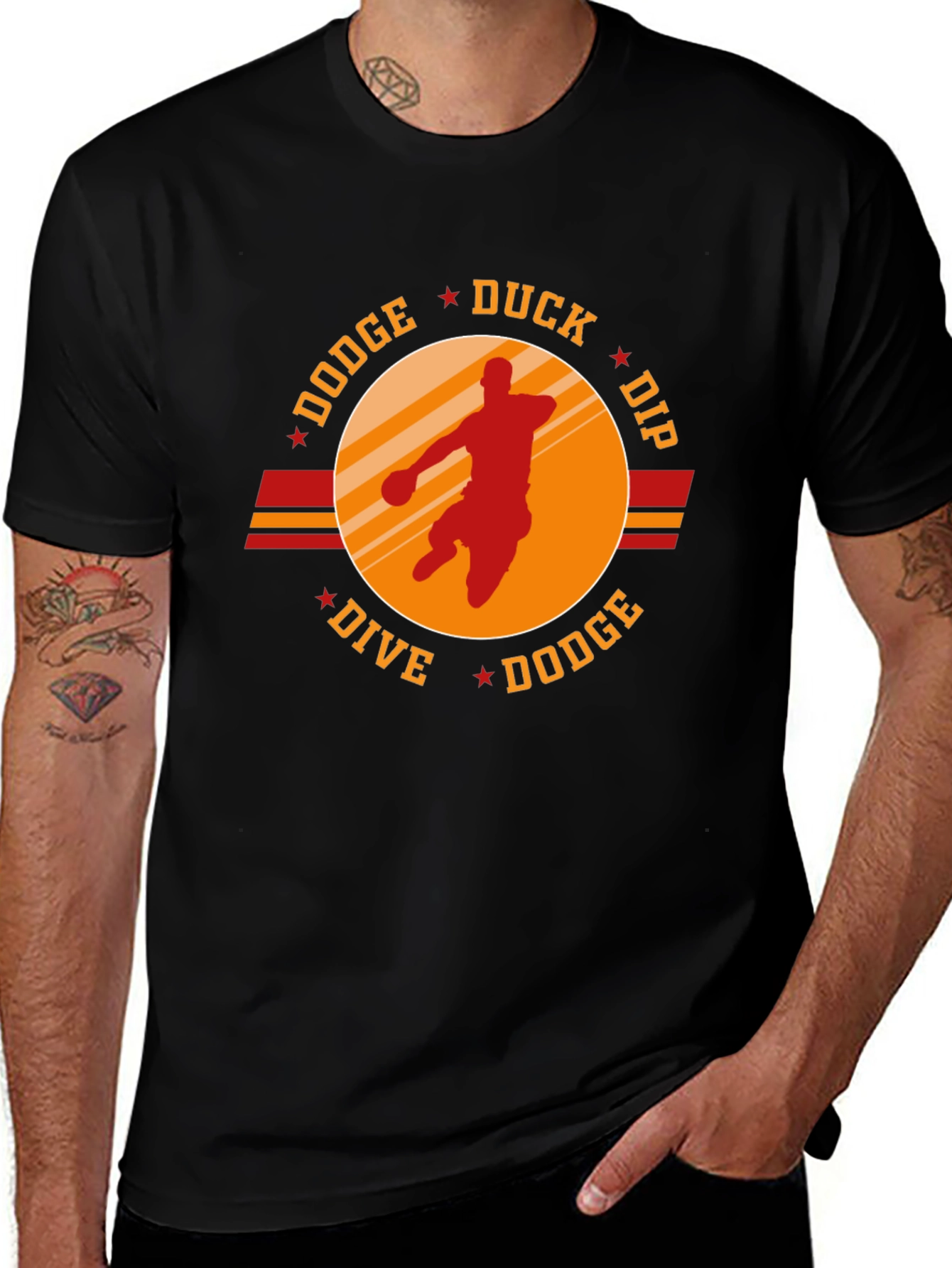 Dodgeball T-Shirt - Dodge Duck Dip Dive Dodge