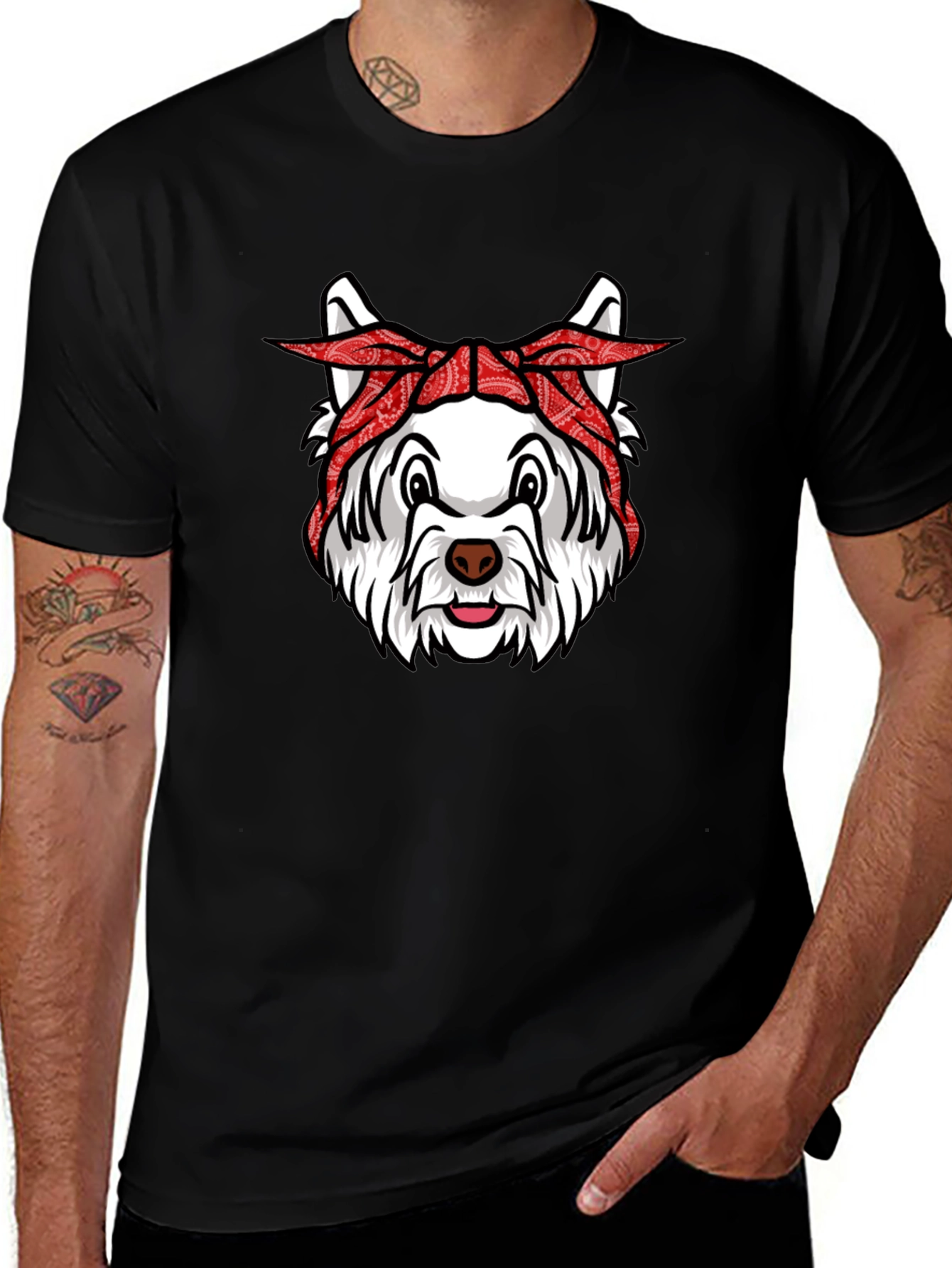 Dog Bandana Graphic Tee - Cool Canine Style