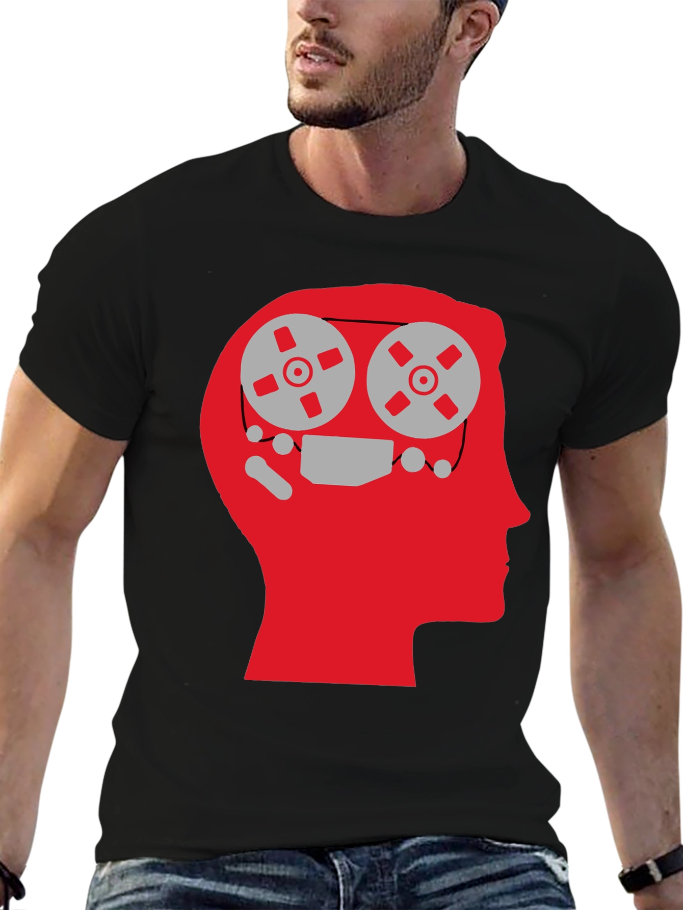 Mind Reels Graphic Tee - Black Cotton T-Shirt