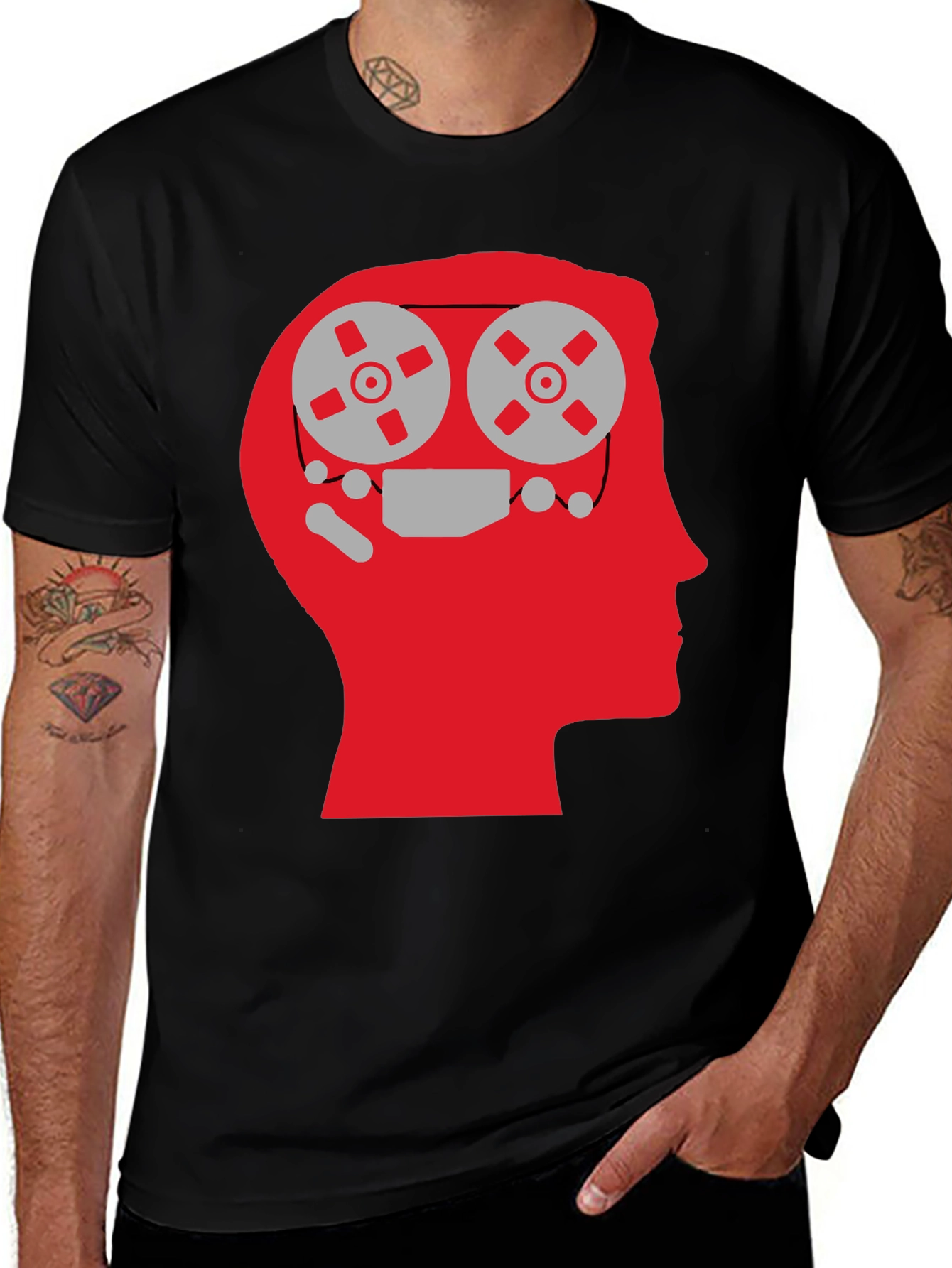 Mind Reels Graphic Tee - Black Cotton T-Shirt