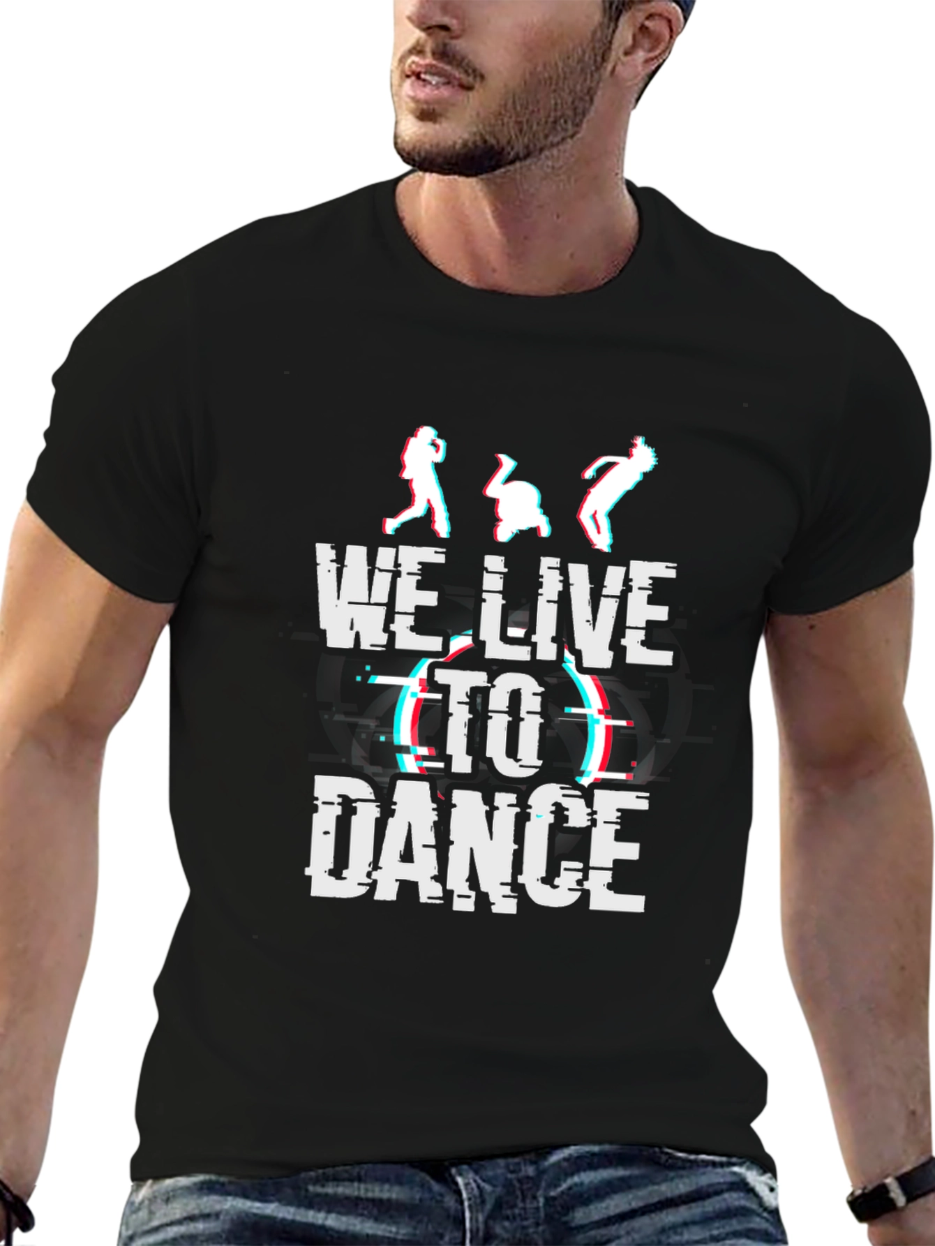 We Live To Dance Graphic Tee - Black