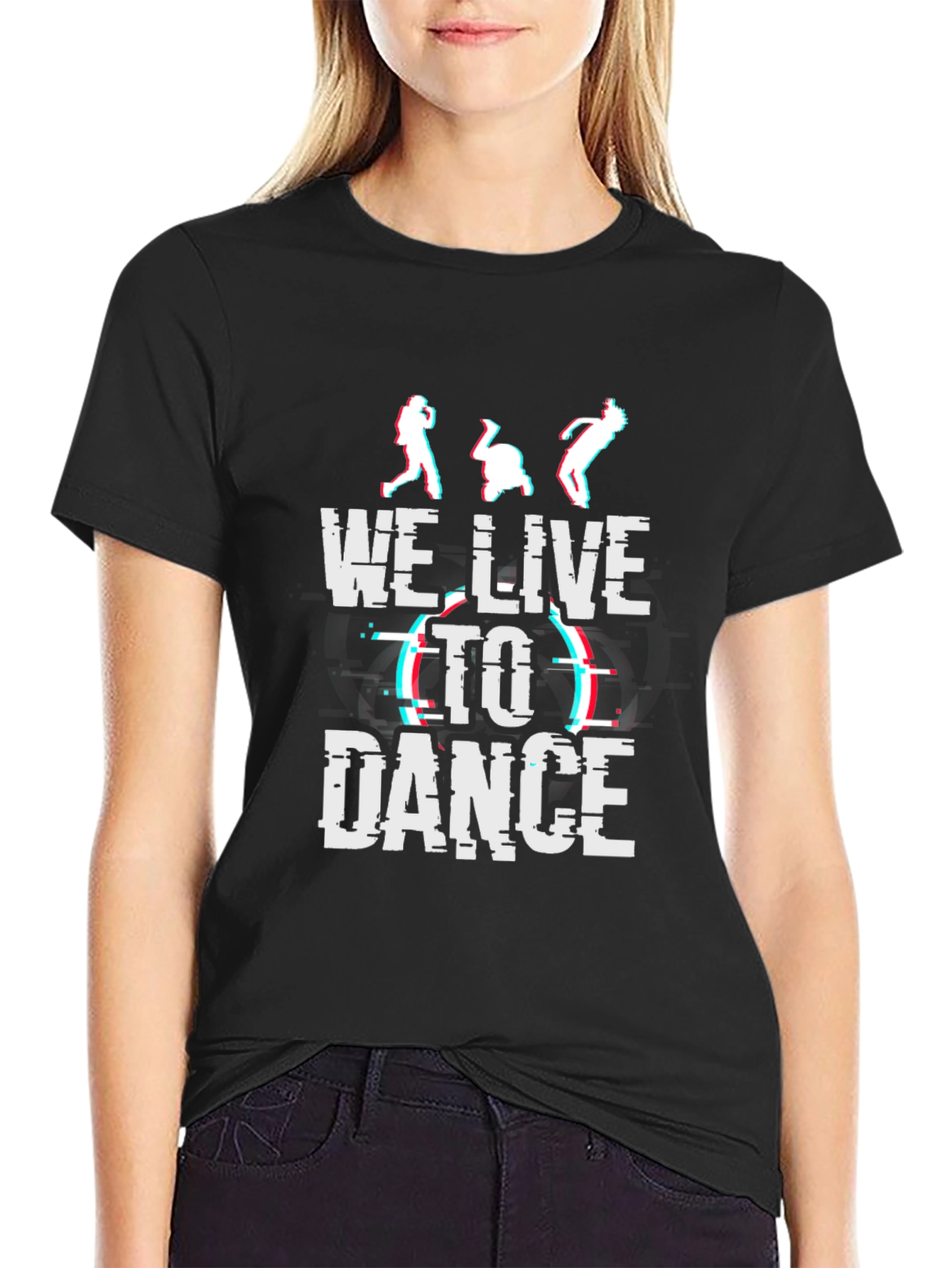 We Live To Dance Graphic Tee - Black