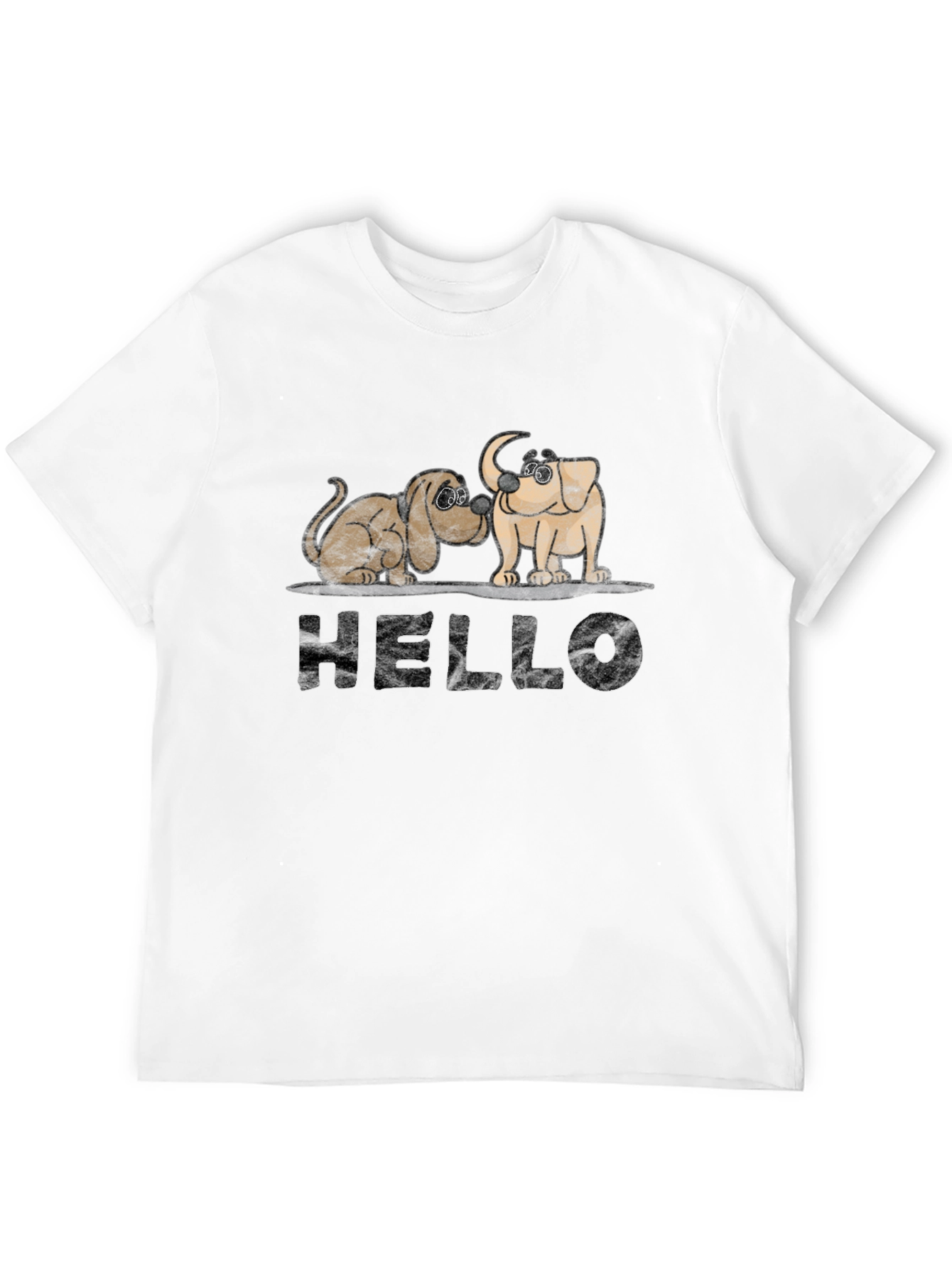 Hello Dogs Black Graphic Tee