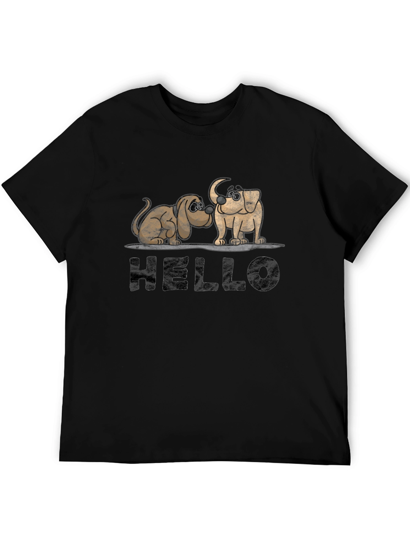Hello Dogs Black Graphic Tee