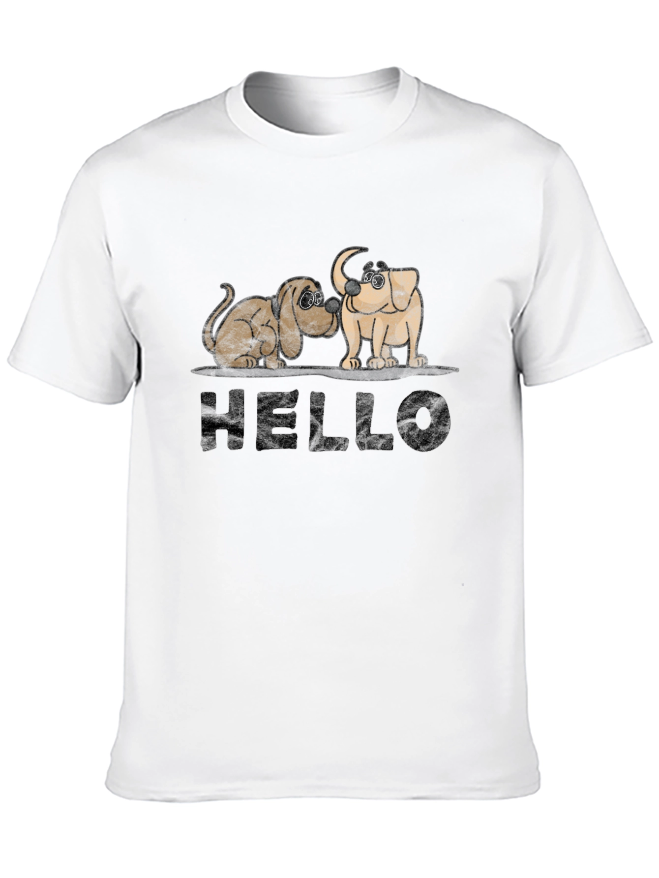 Hello Dogs Black Graphic Tee