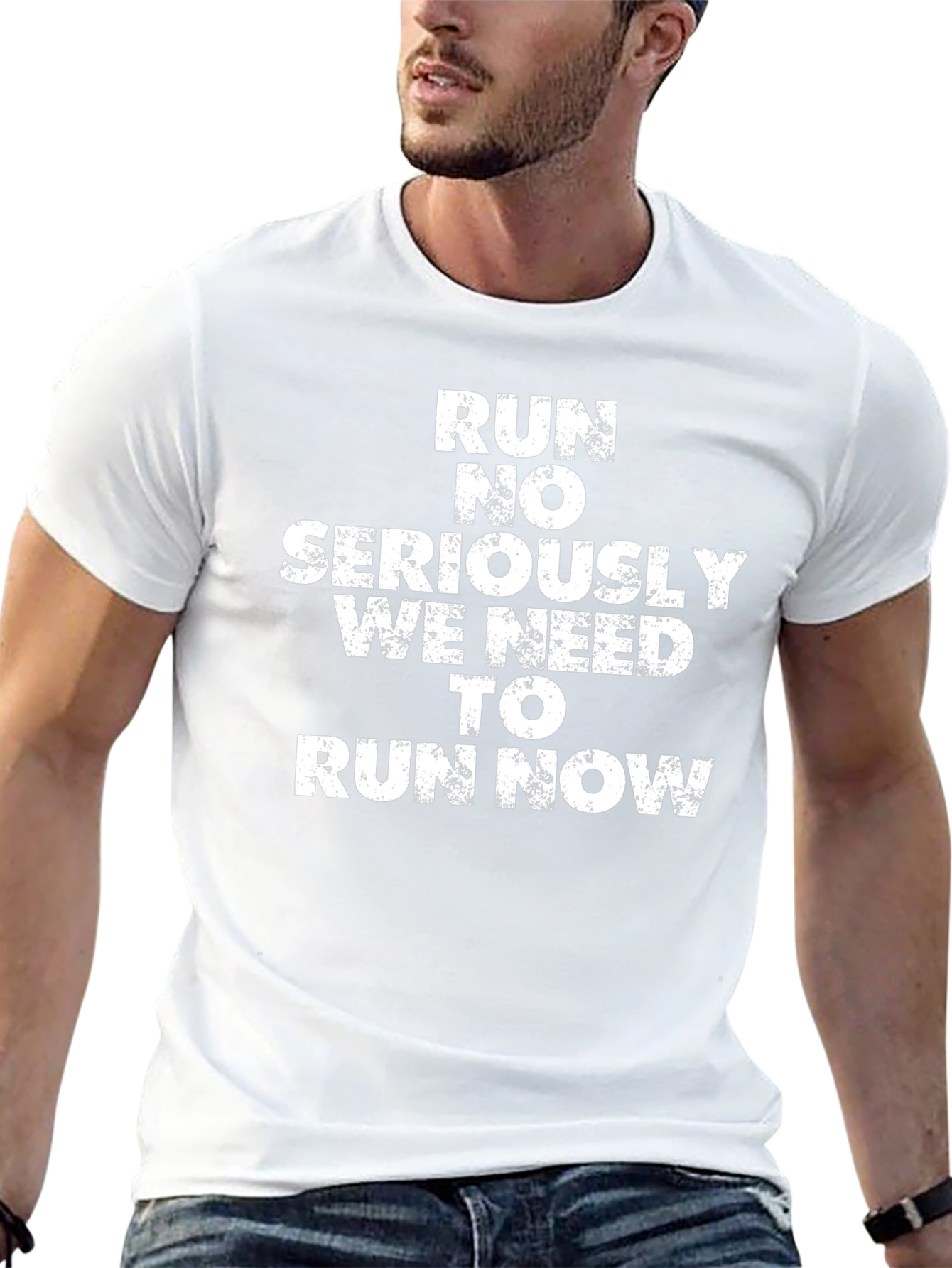 Run No Seriously Mens Black Graphic Tee