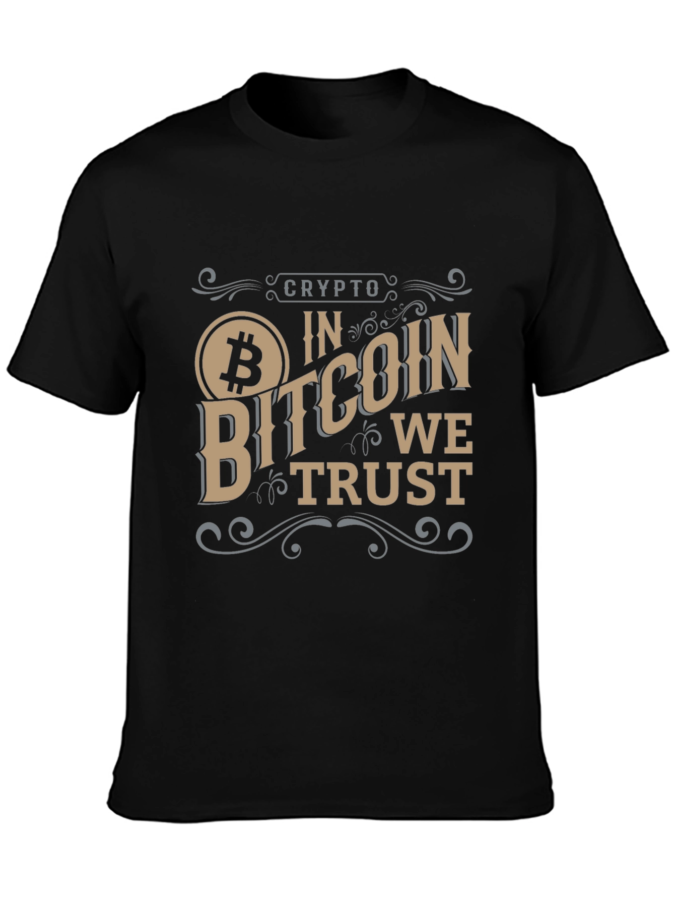 Crypto Bitcoin We Trust Black Graphic Tee