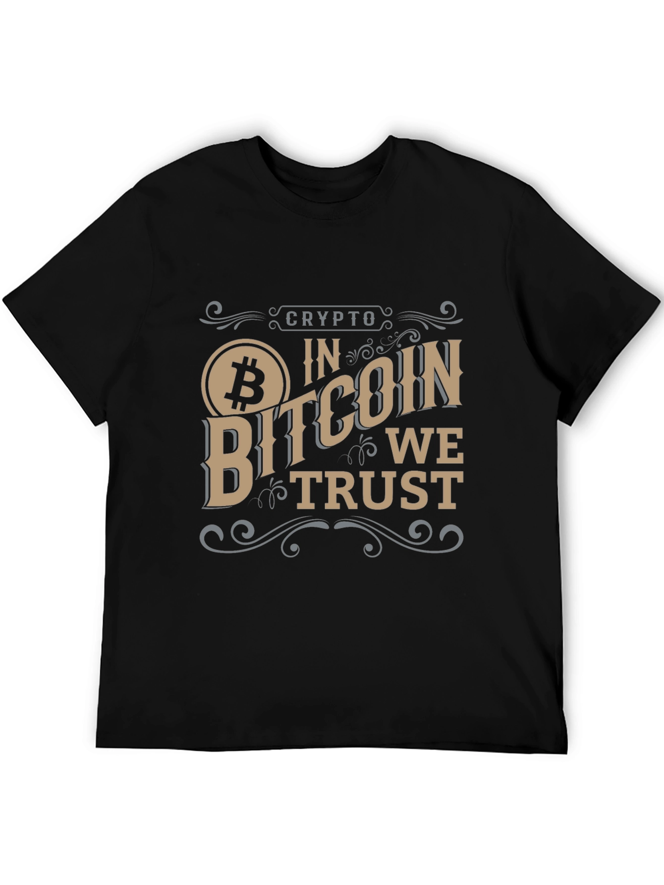 Crypto Bitcoin We Trust Black Graphic Tee