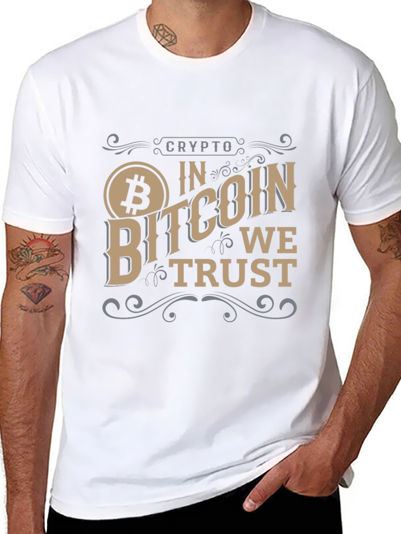 Crypto Bitcoin We Trust Black Graphic Tee