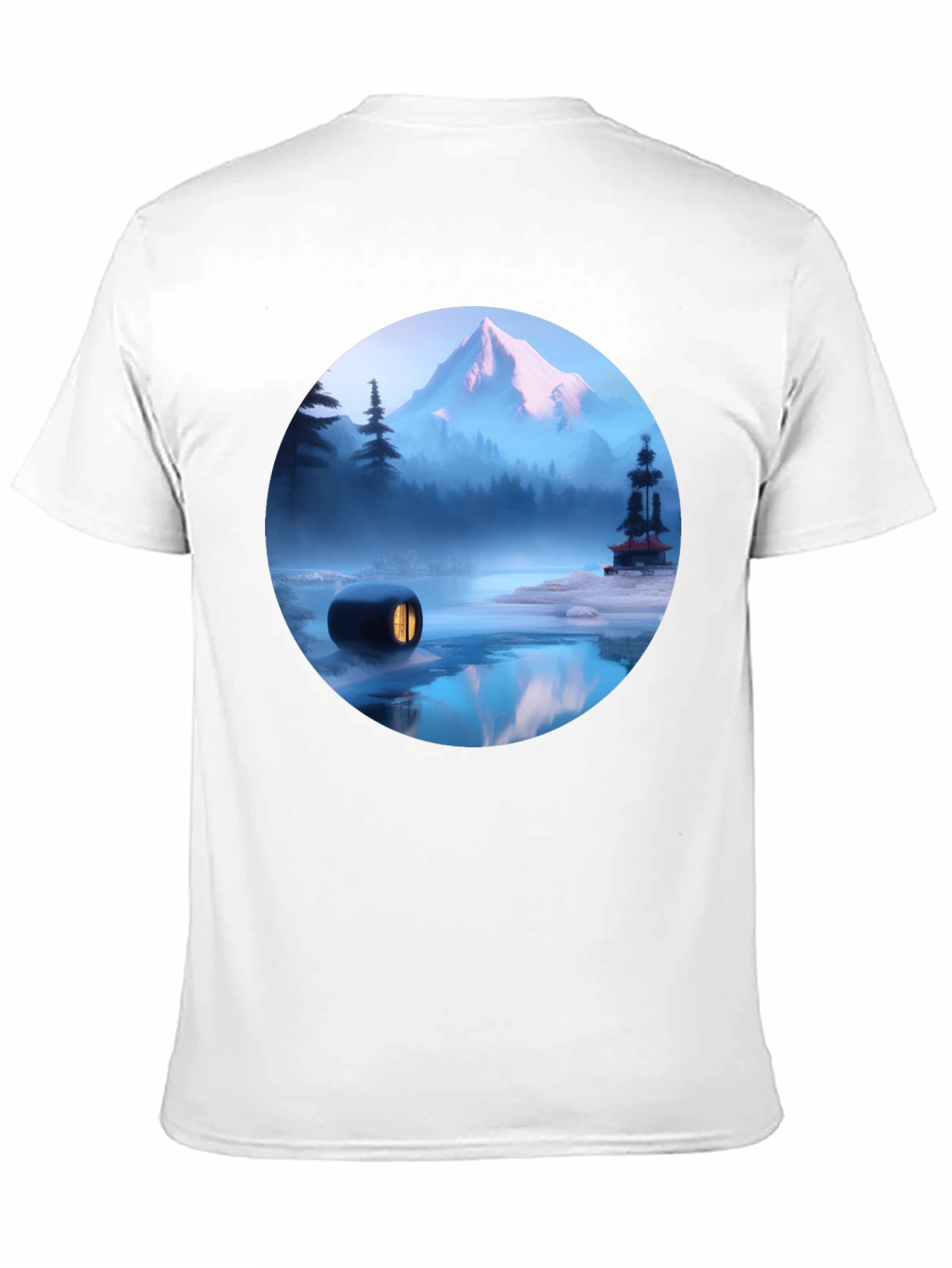 Mystic Mountain Scene Black T-Shirt
