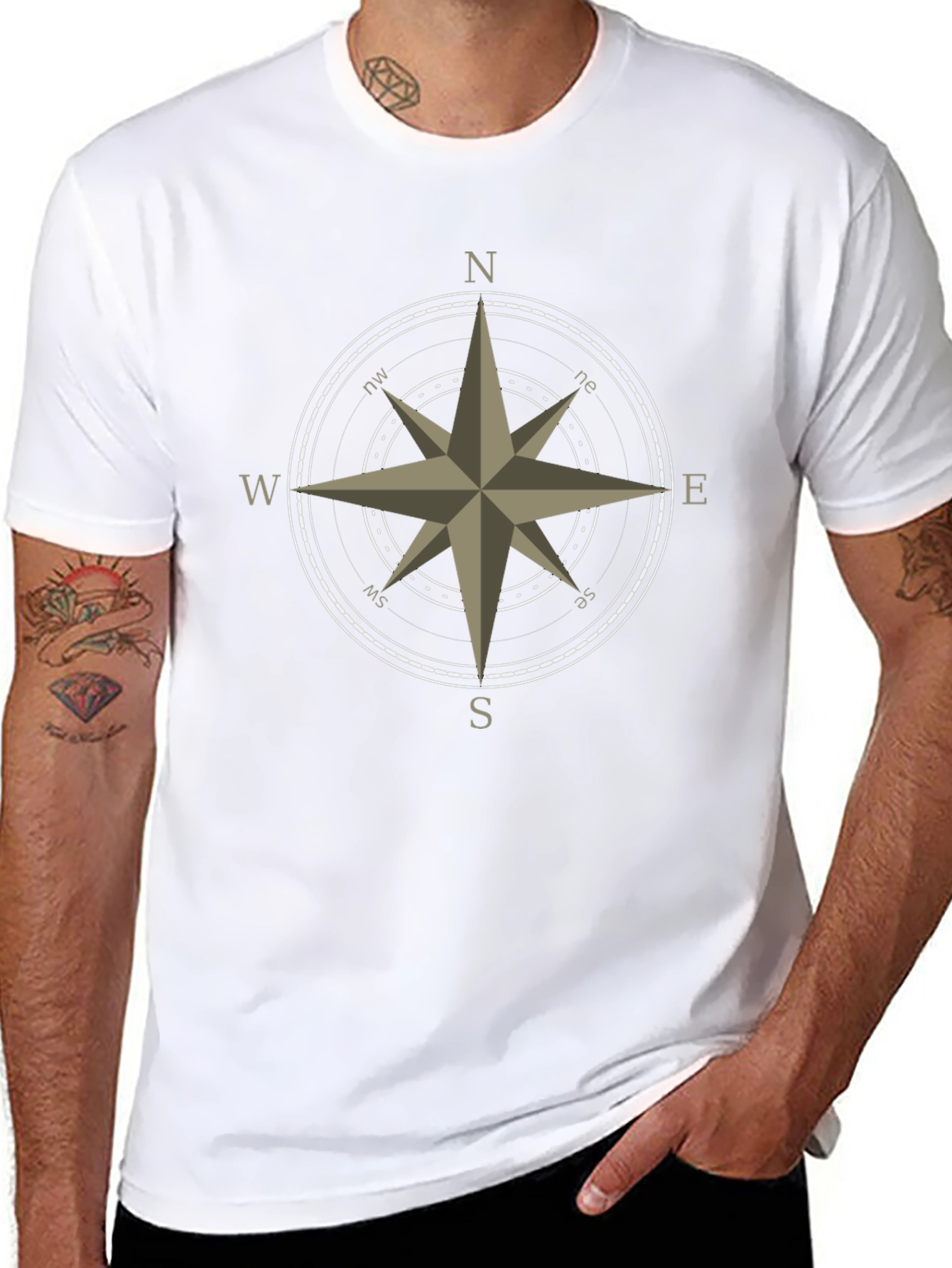 Compass Rose Graphic Tee - Classic Nautical Style