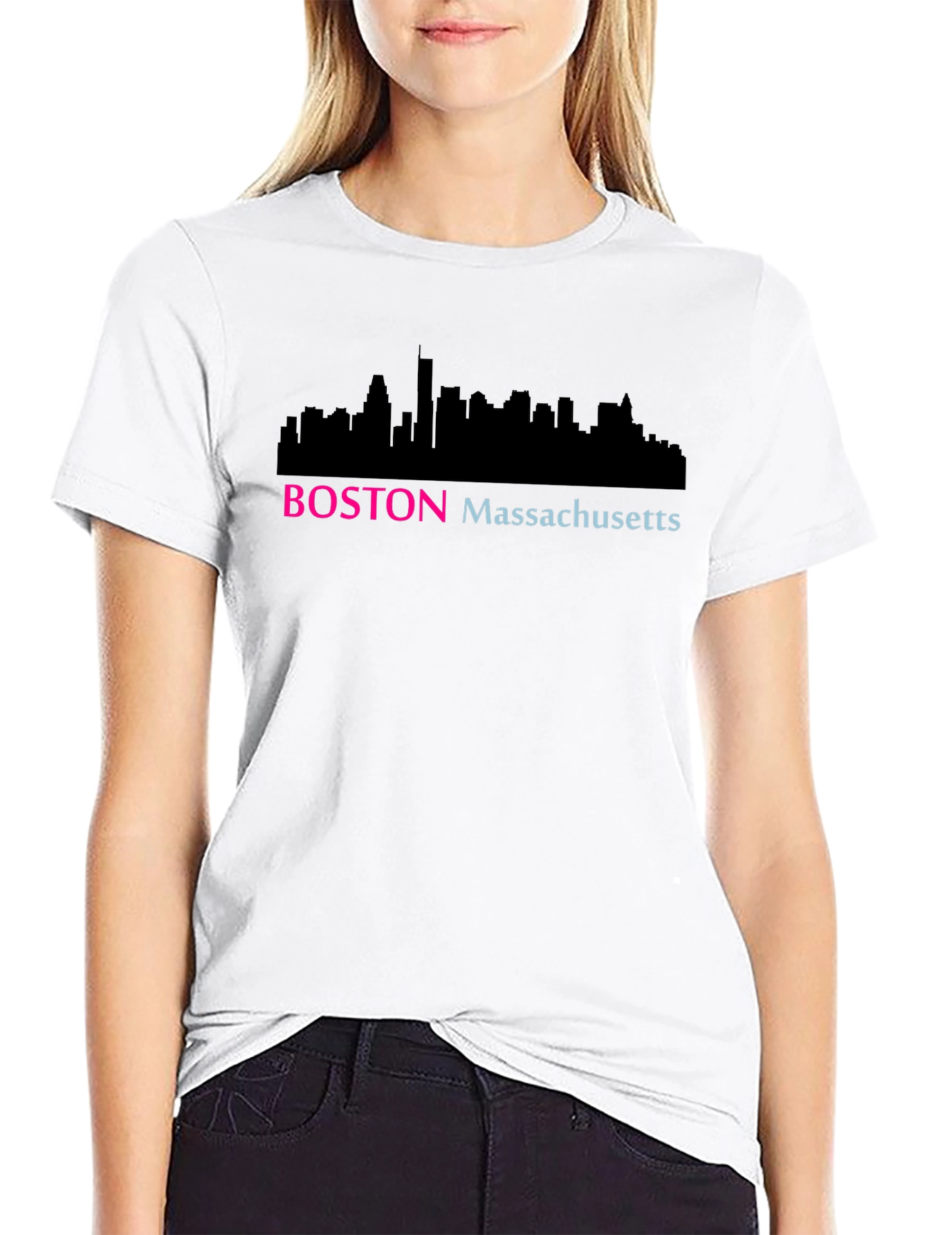 Boston Skyline T-Shirt - Massachusetts Cityscape Tee