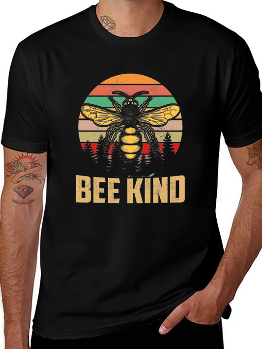 Bee Kind Graphic Tee - Retro Sunset Design
