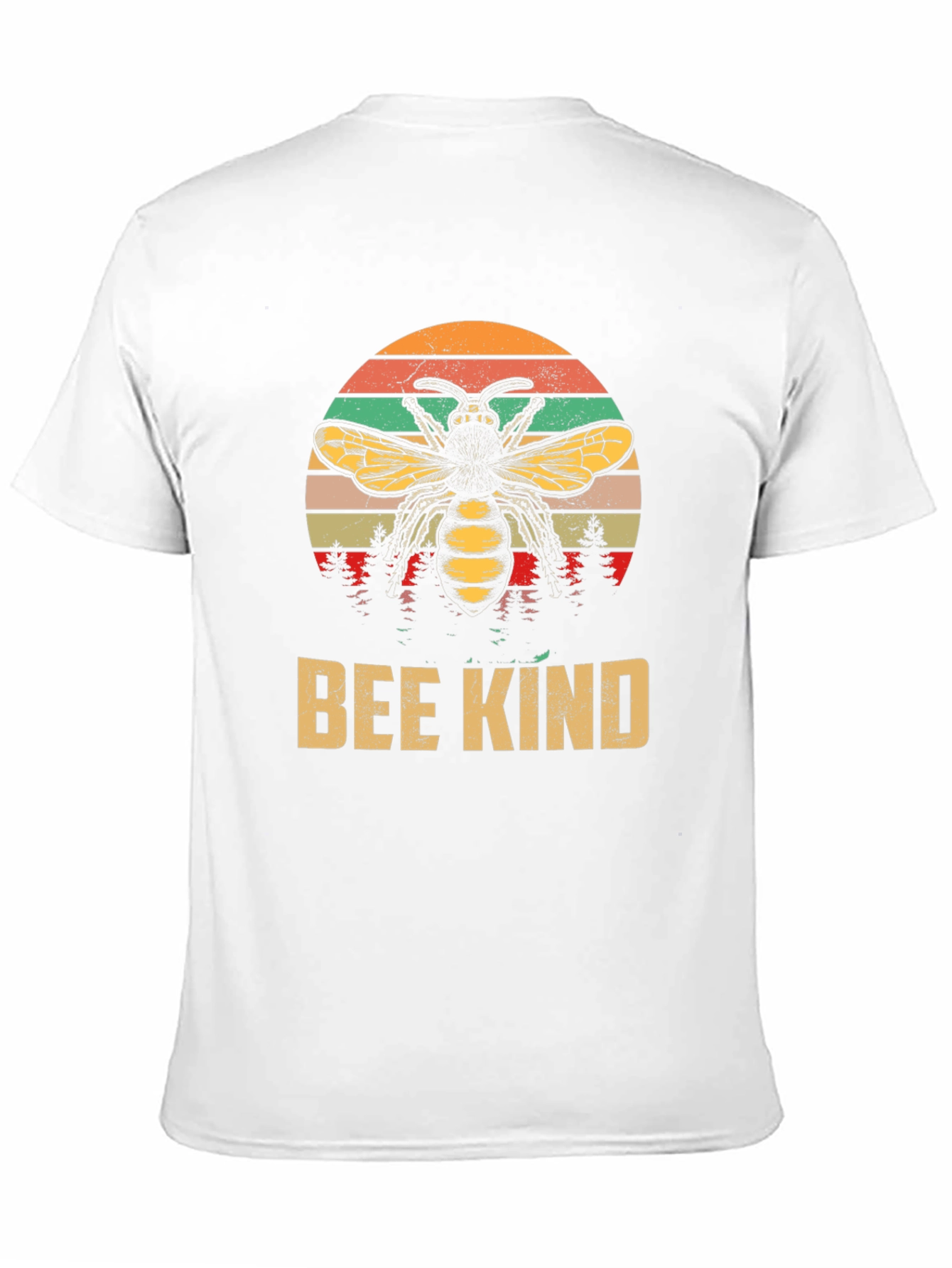 Bee Kind Graphic Tee - Retro Sunset Design