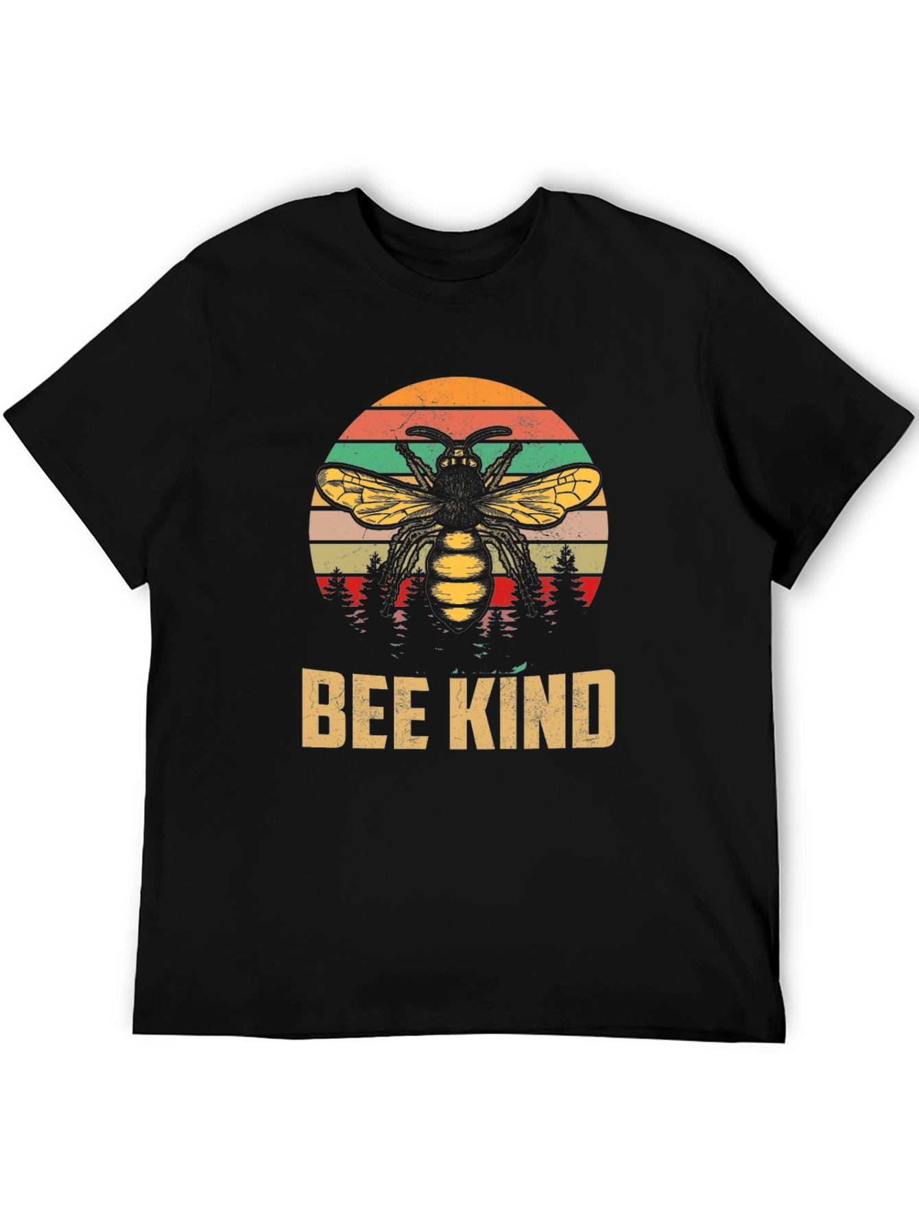 Bee Kind Graphic Tee - Retro Sunset Design