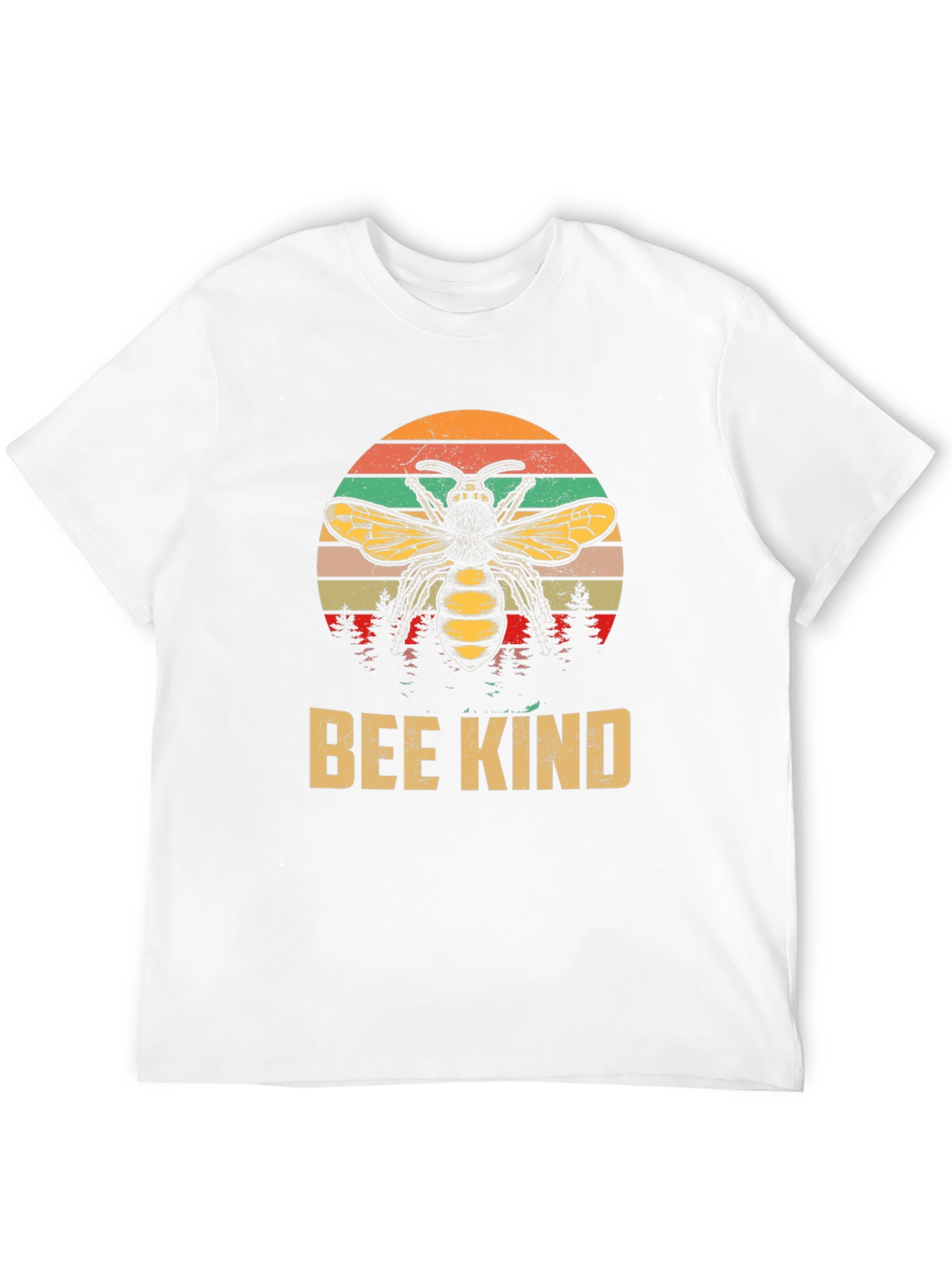 Bee Kind Graphic Tee - Retro Sunset Design