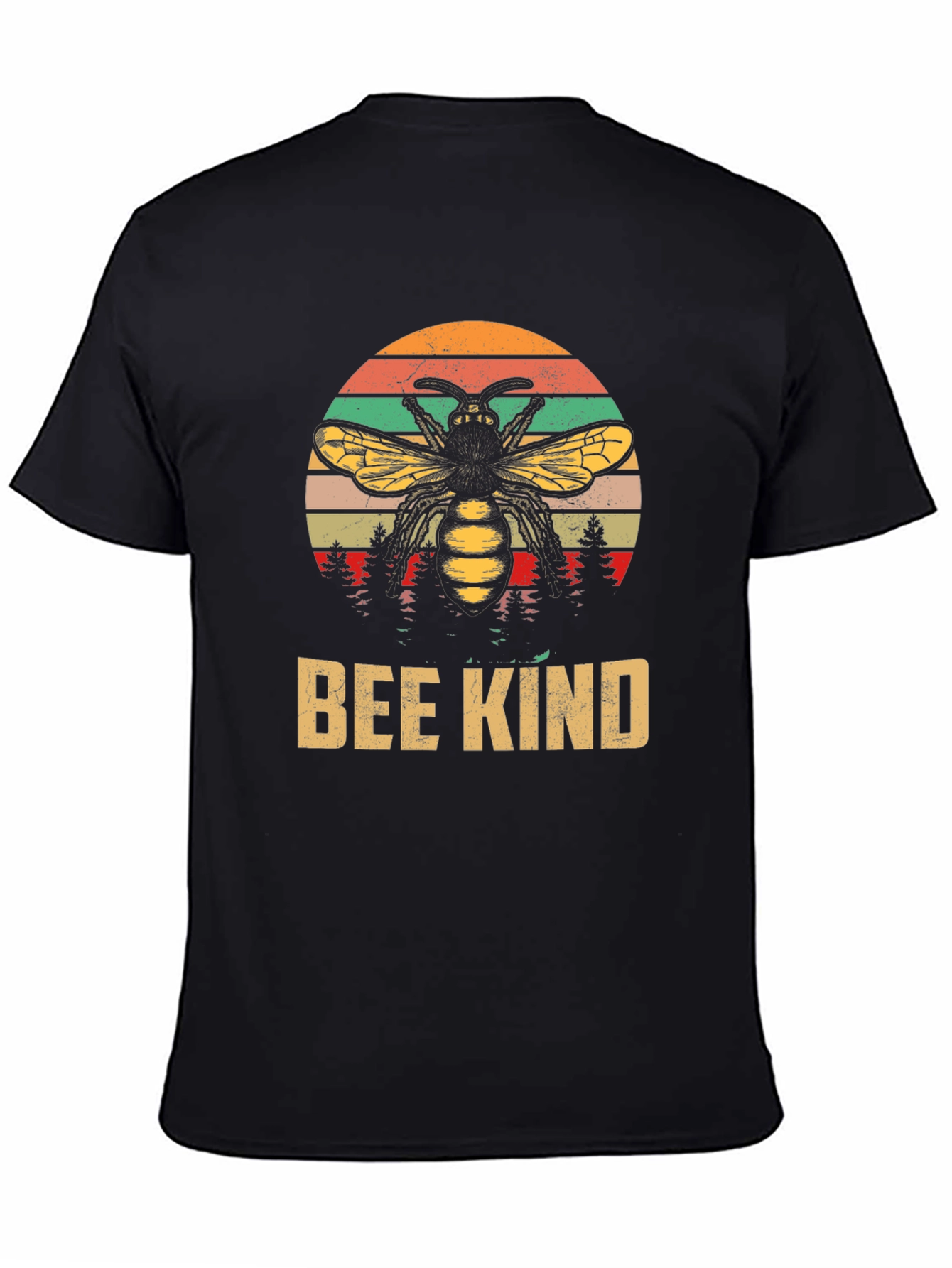 Bee Kind Graphic Tee - Retro Sunset Design