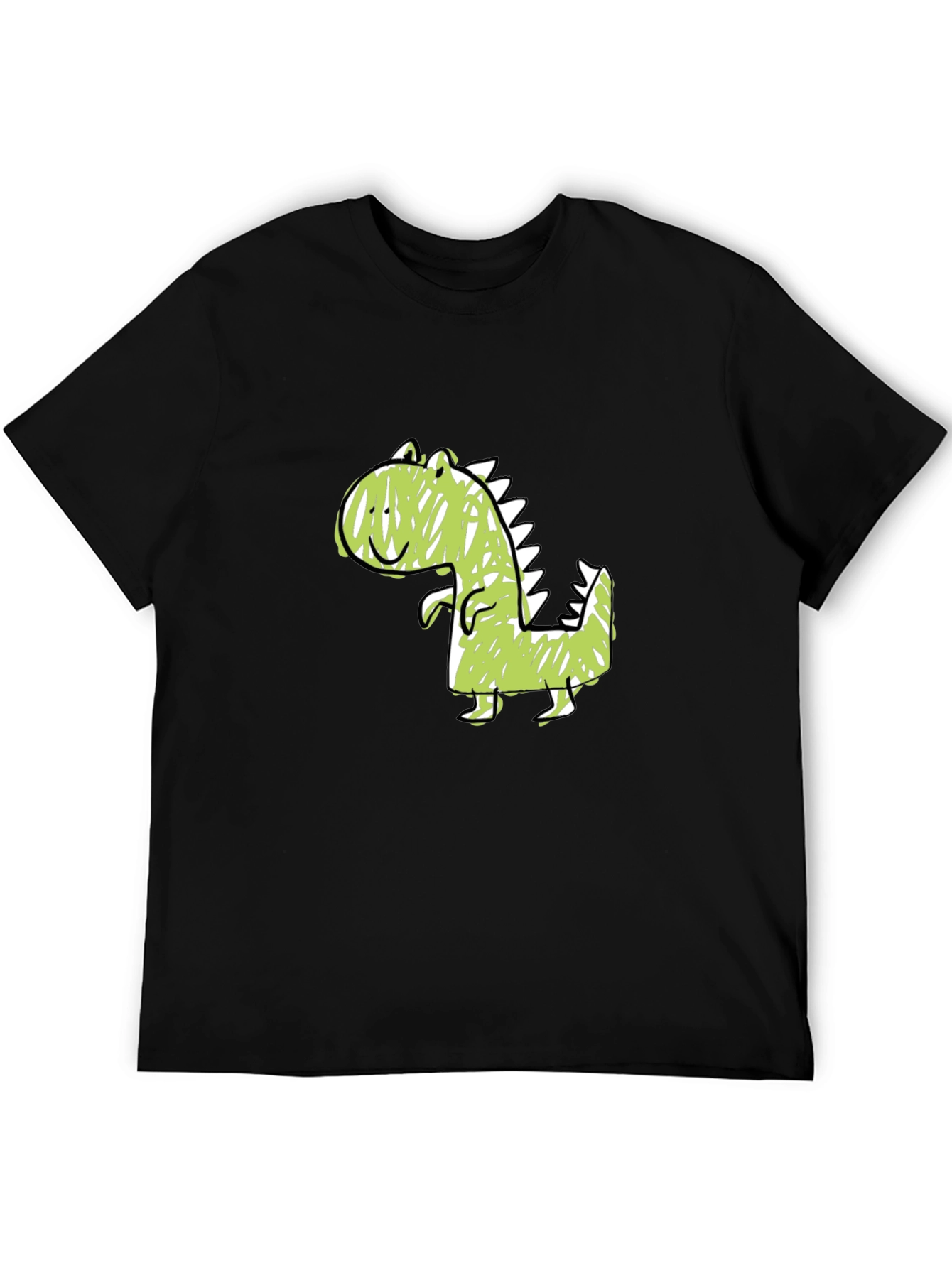 Cute Dinosaur Graphic Tee - Soft Cotton Black T-Shirt