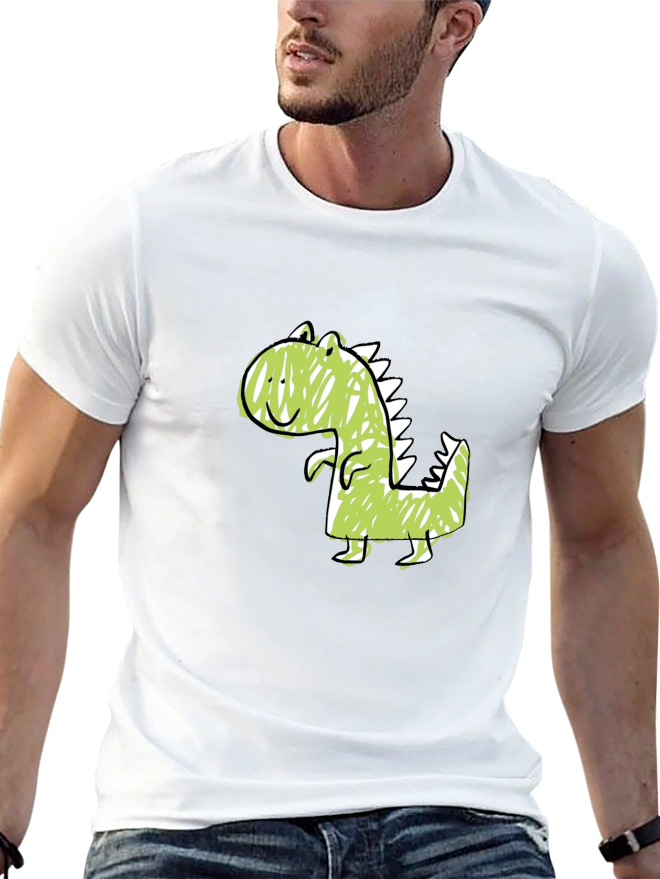 Cute Dinosaur Graphic Tee - Soft Cotton Black T-Shirt