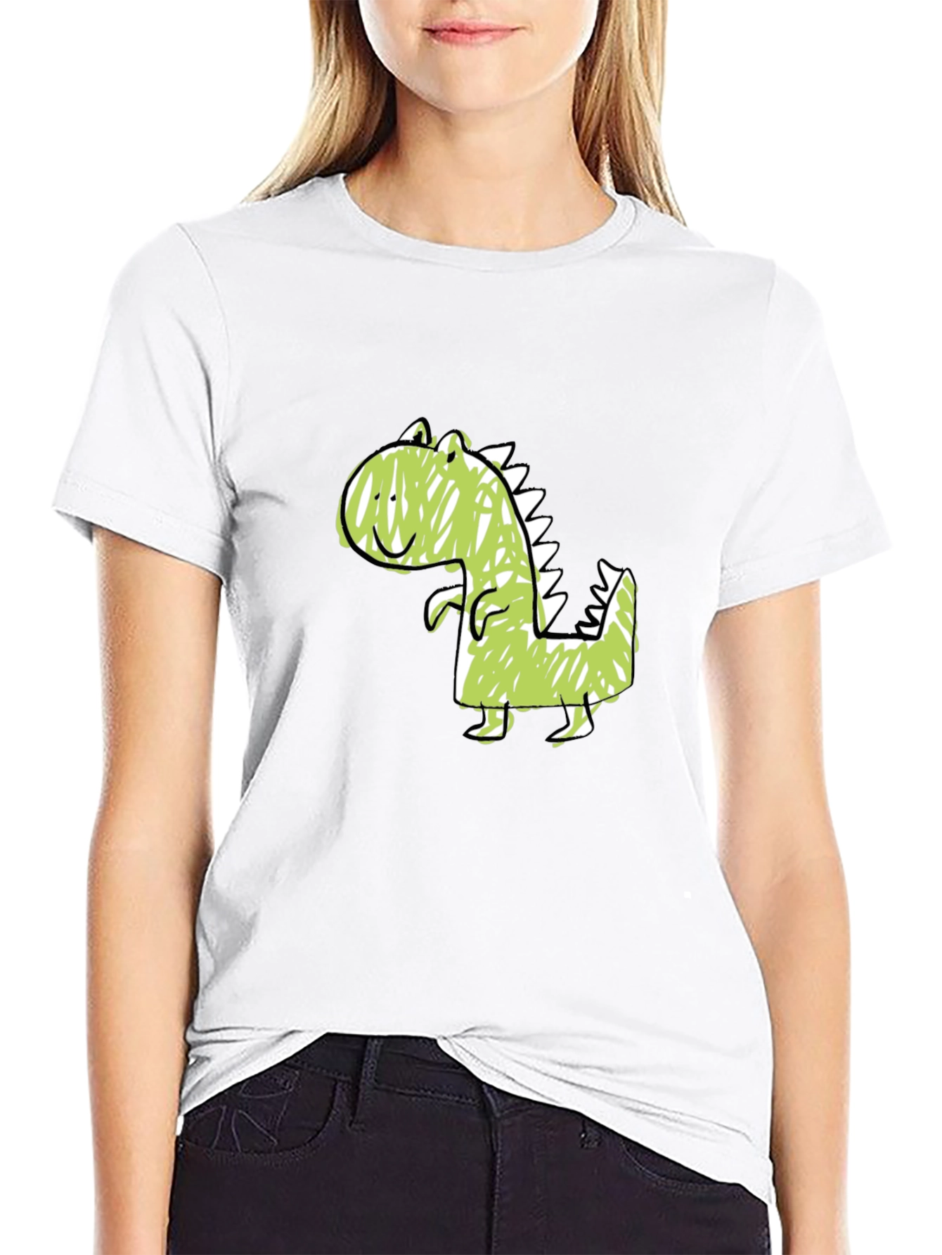 Cute Dinosaur Graphic Tee - Soft Cotton Black T-Shirt