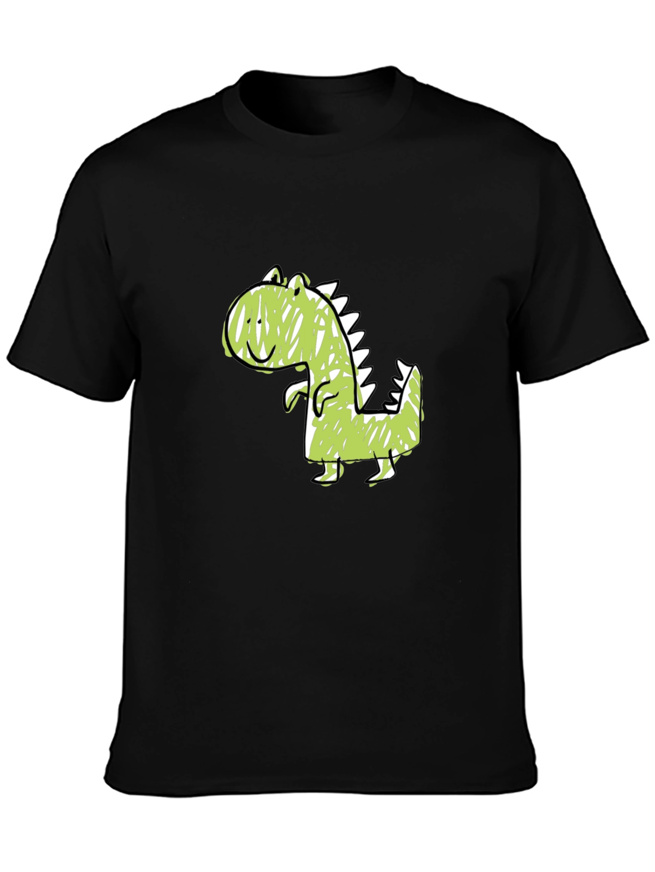 Cute Dinosaur Graphic Tee - Soft Cotton Black T-Shirt