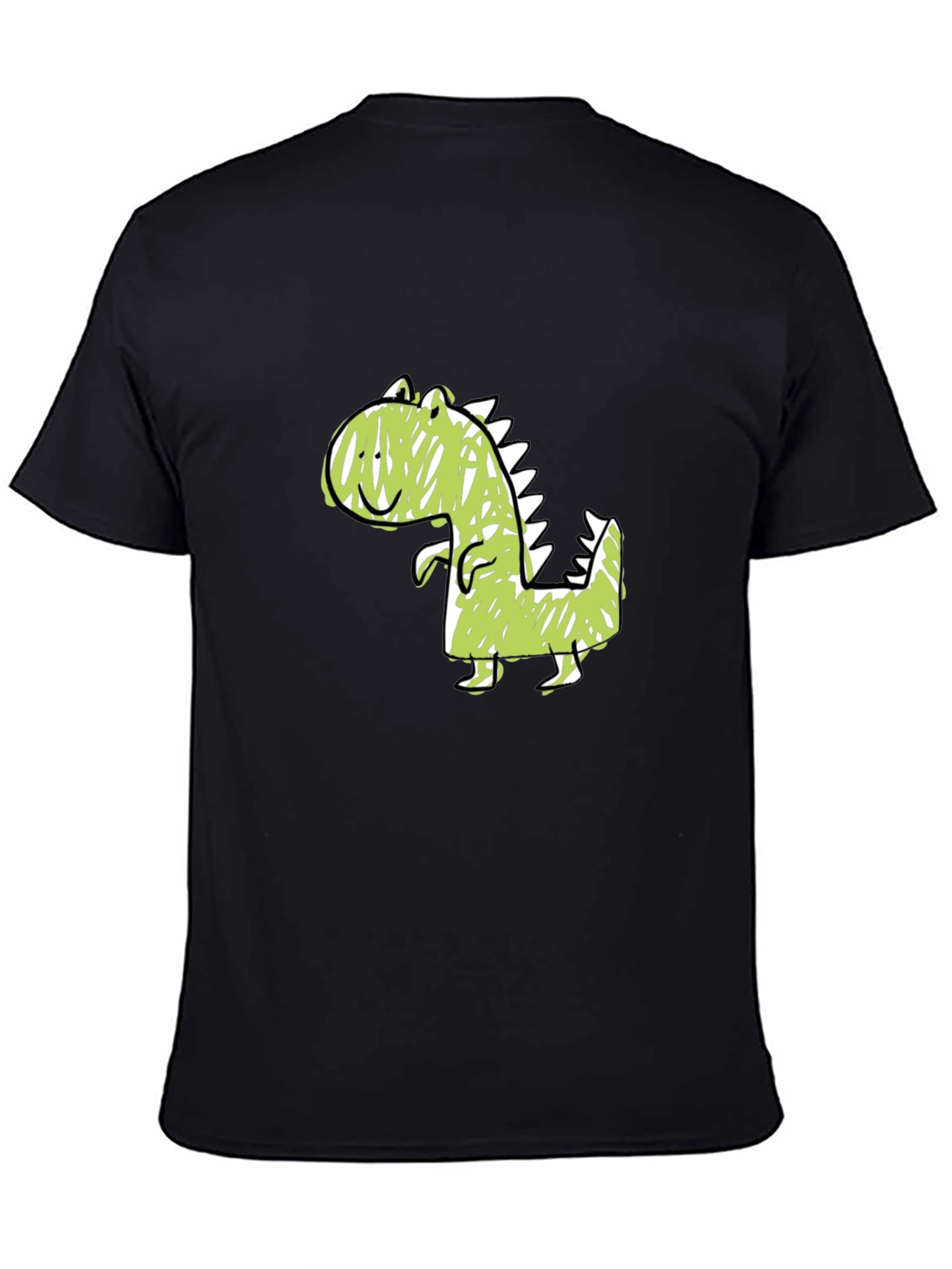 Cute Dinosaur Graphic Tee - Soft Cotton Black T-Shirt
