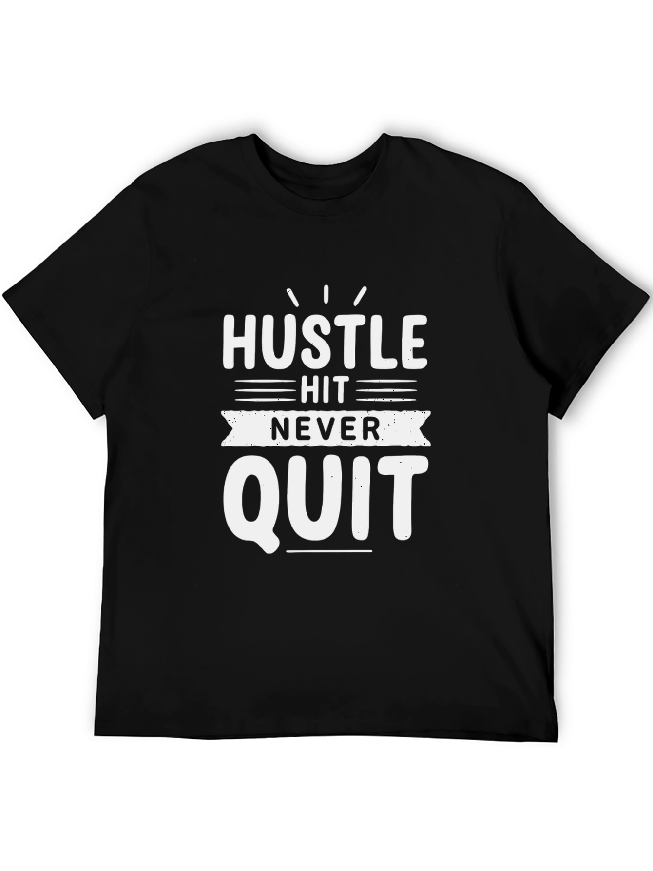 Hustle Never Quit Black Graphic Tee