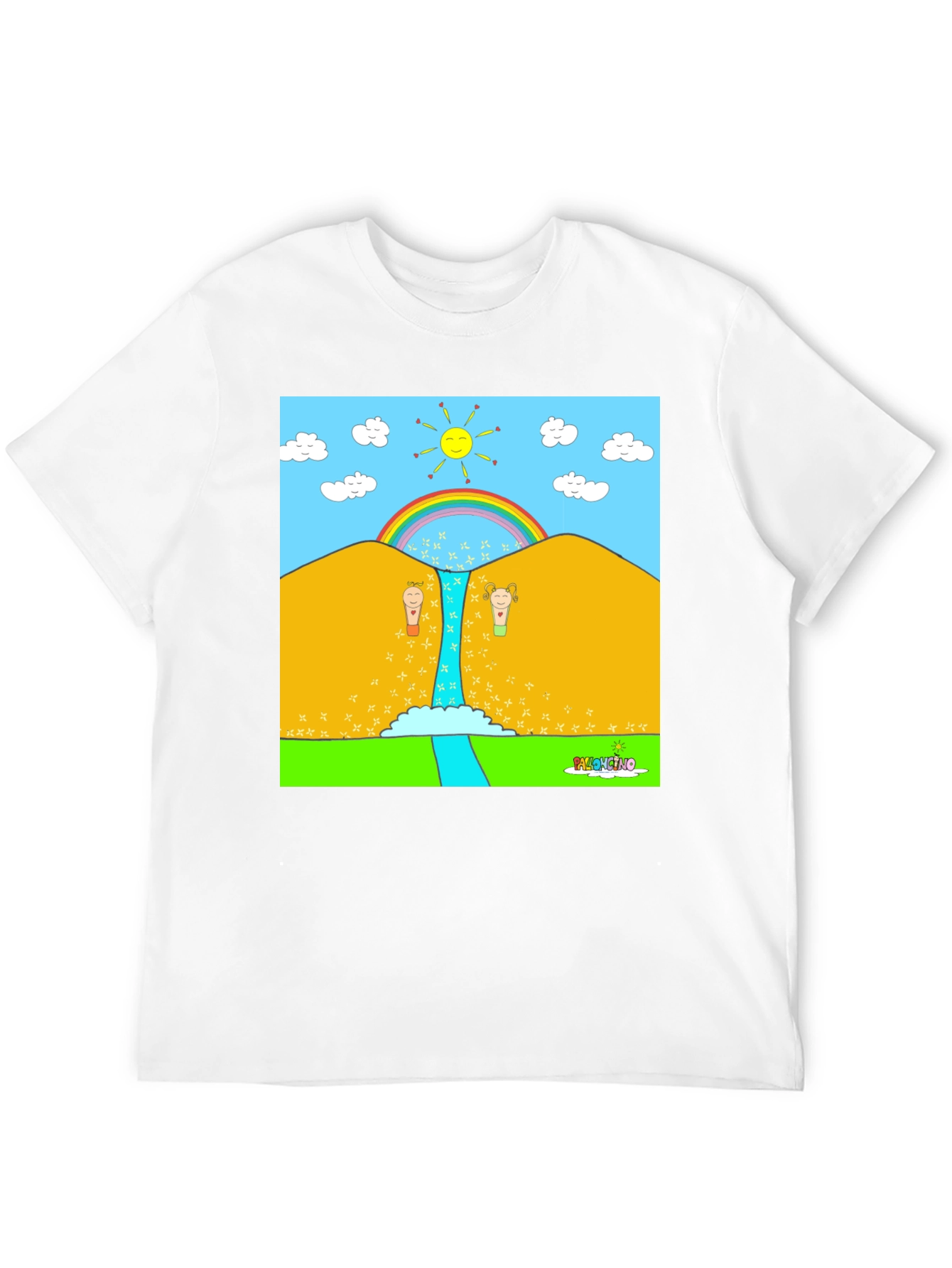 Cartoon Nature Graphic Tee - Black Unisex