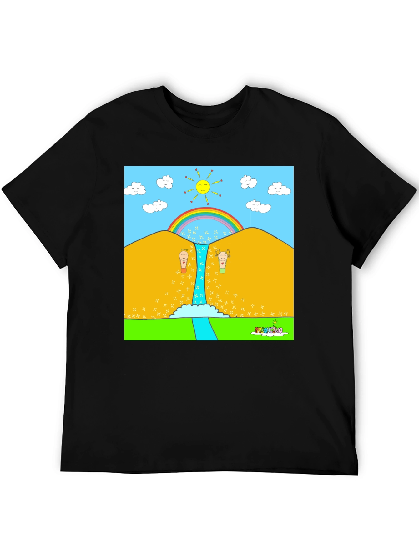 Cartoon Nature Graphic Tee - Black Unisex