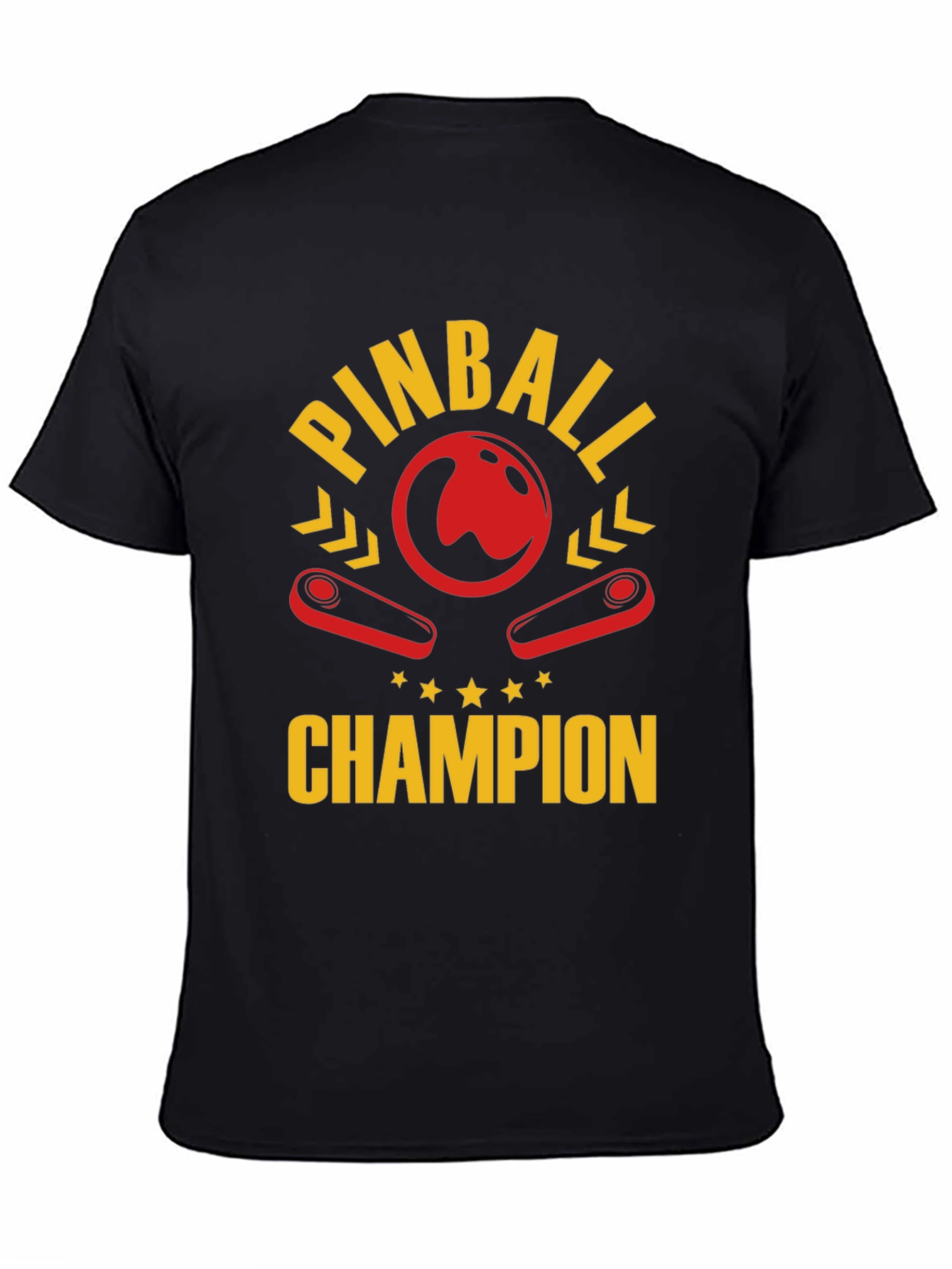 Pinball Champion Black Graphic T-Shirt