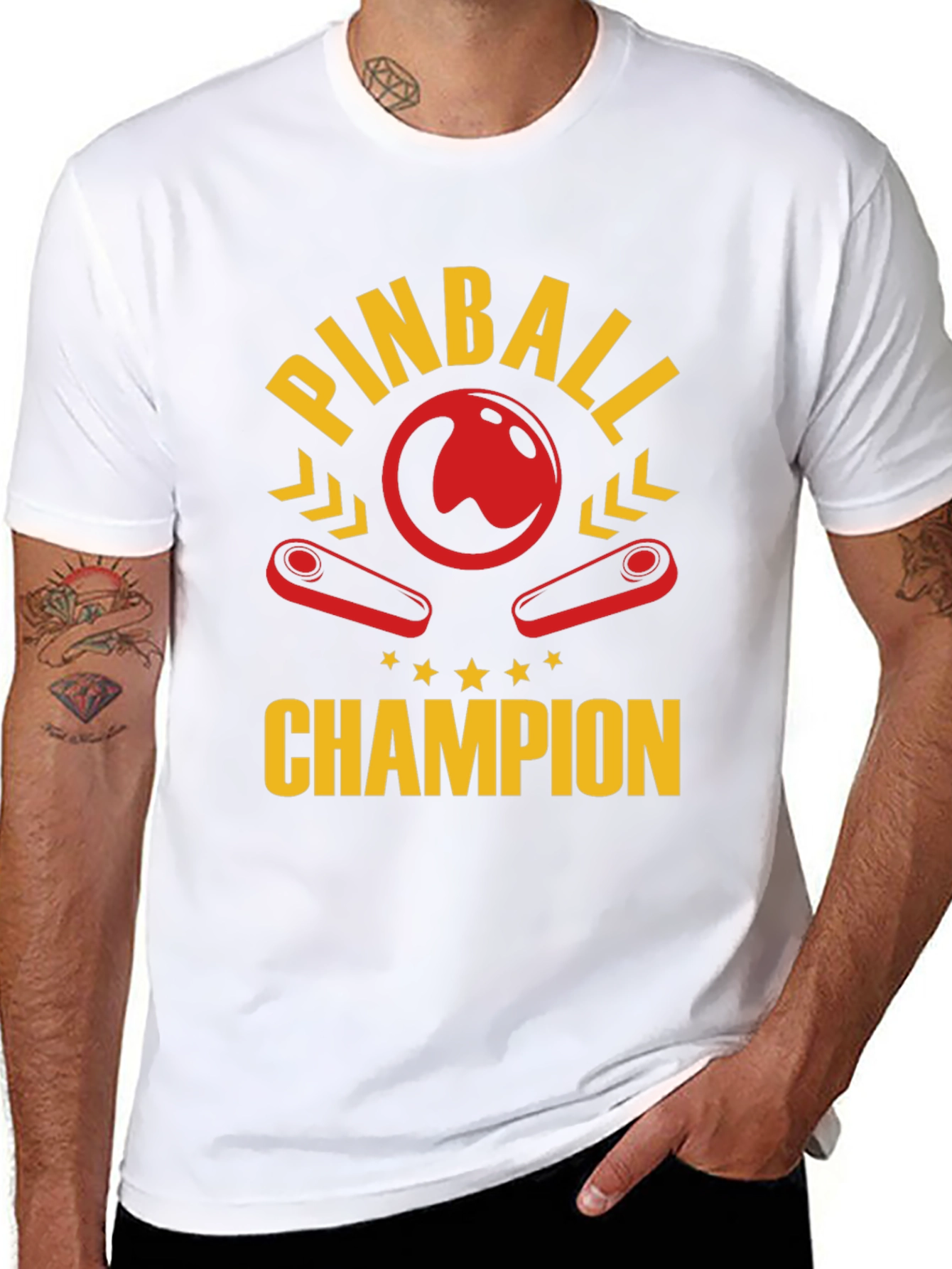 Pinball Champion Black Graphic T-Shirt