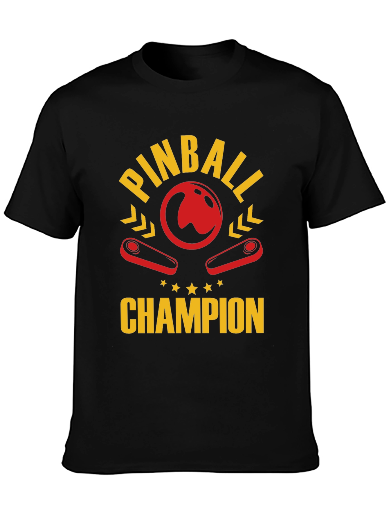 Pinball Champion Black Graphic T-Shirt