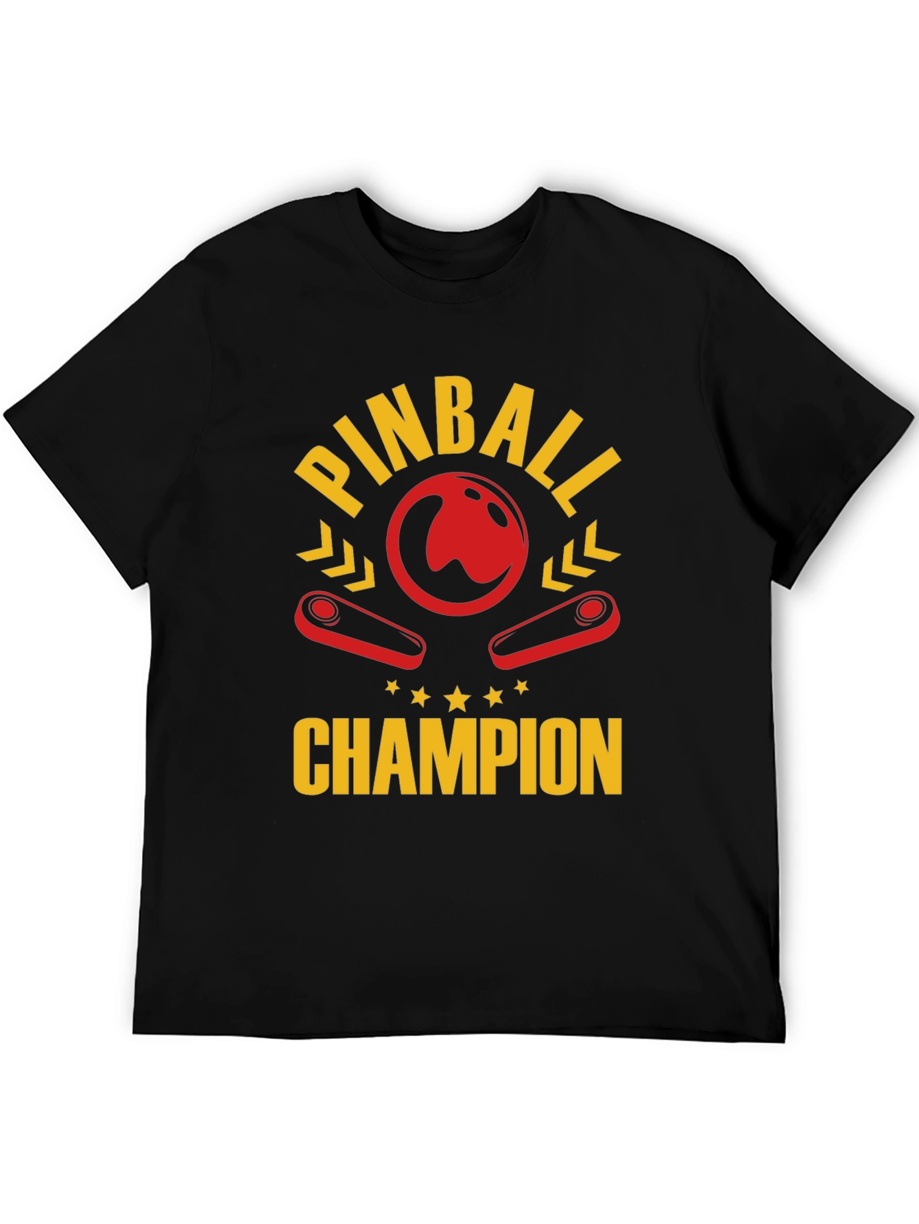 Pinball Champion Black Graphic T-Shirt