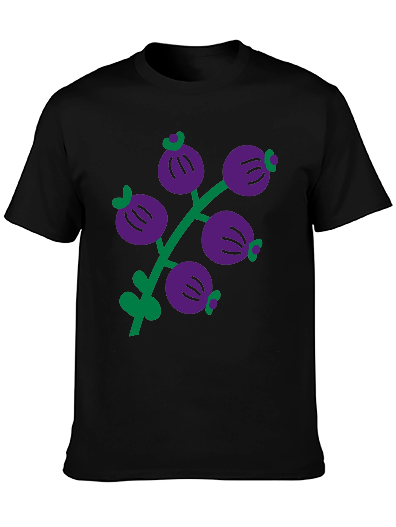 Berry Branch Graphic Black T-Shirt
