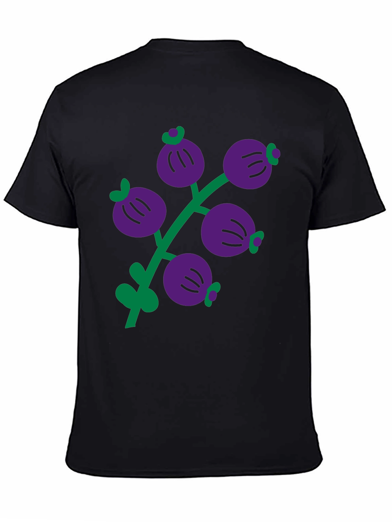 Berry Branch Graphic Black T-Shirt