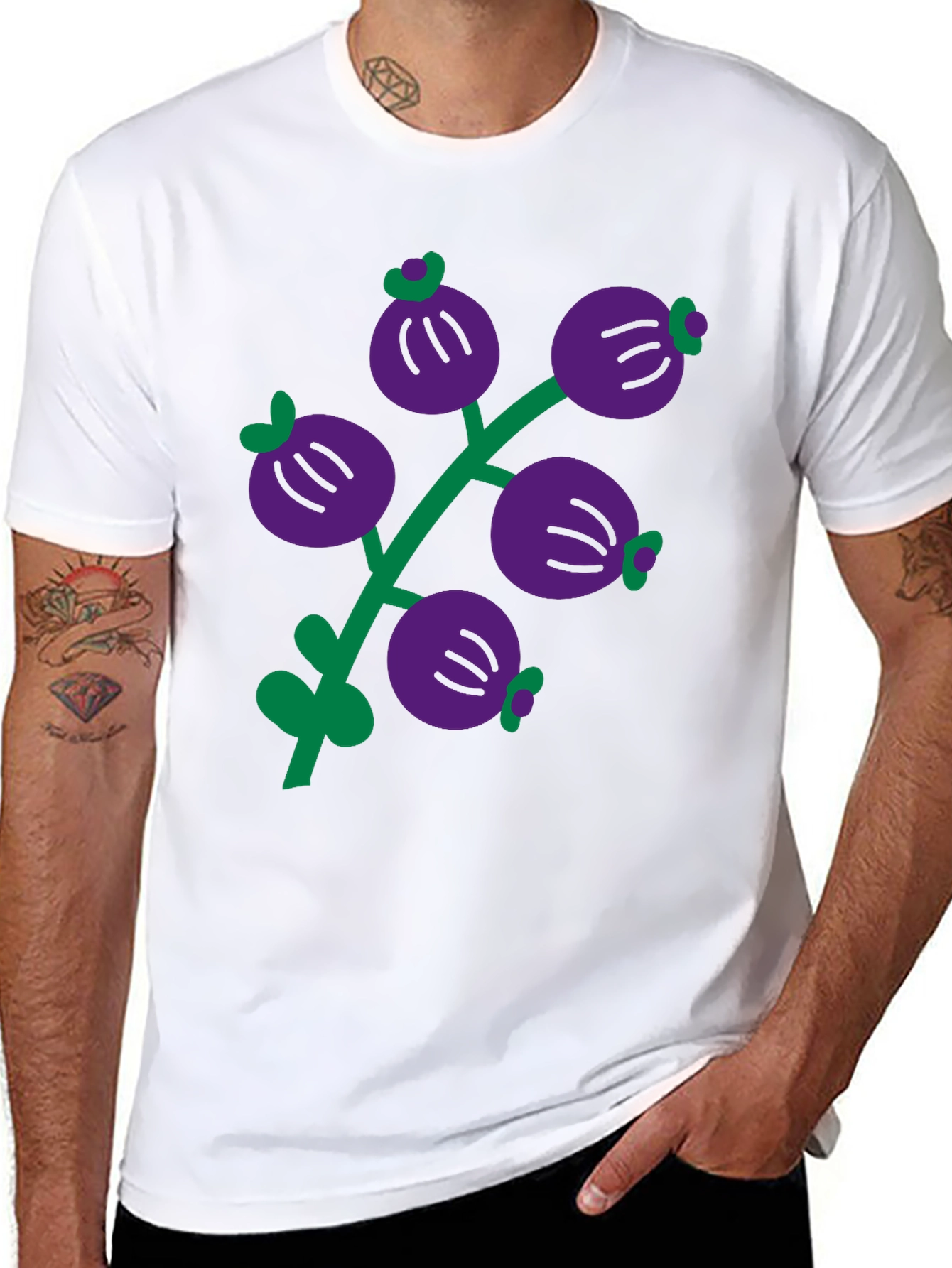 Berry Branch Graphic Black T-Shirt