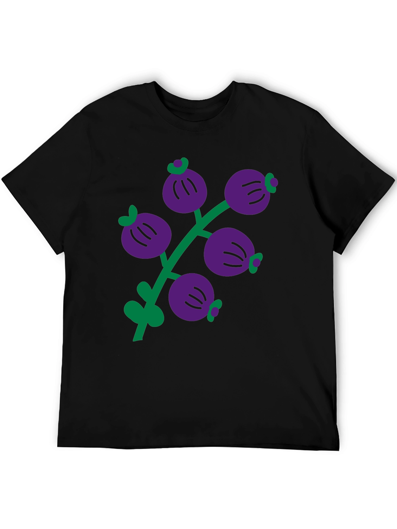 Berry Branch Graphic Black T-Shirt
