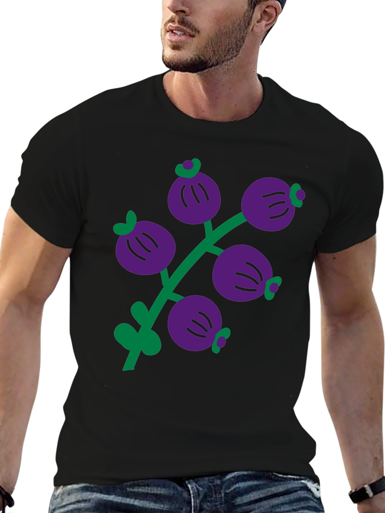 Berry Branch Graphic Black T-Shirt