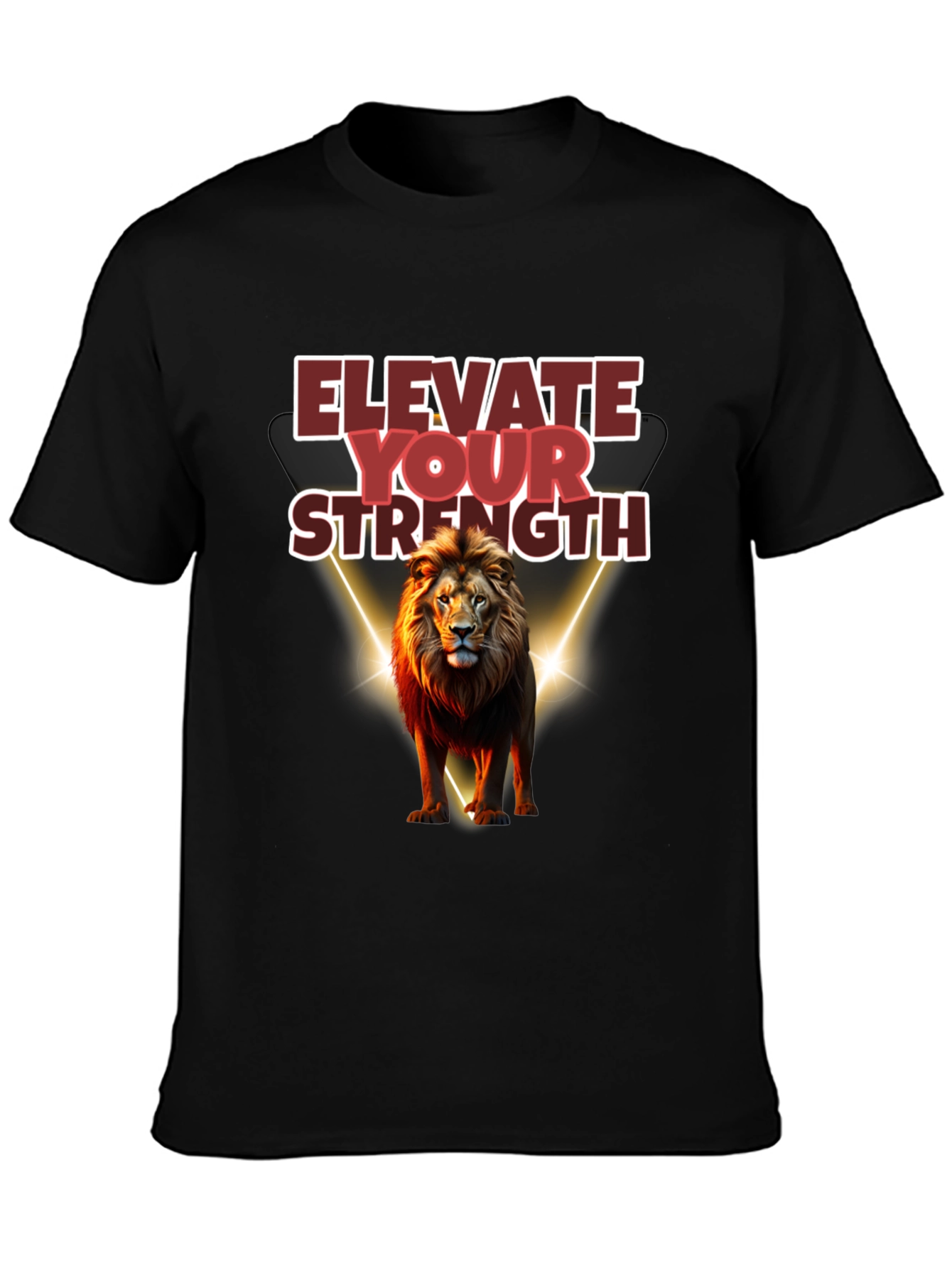 Elevate Your Strength Lion Graphic Tee