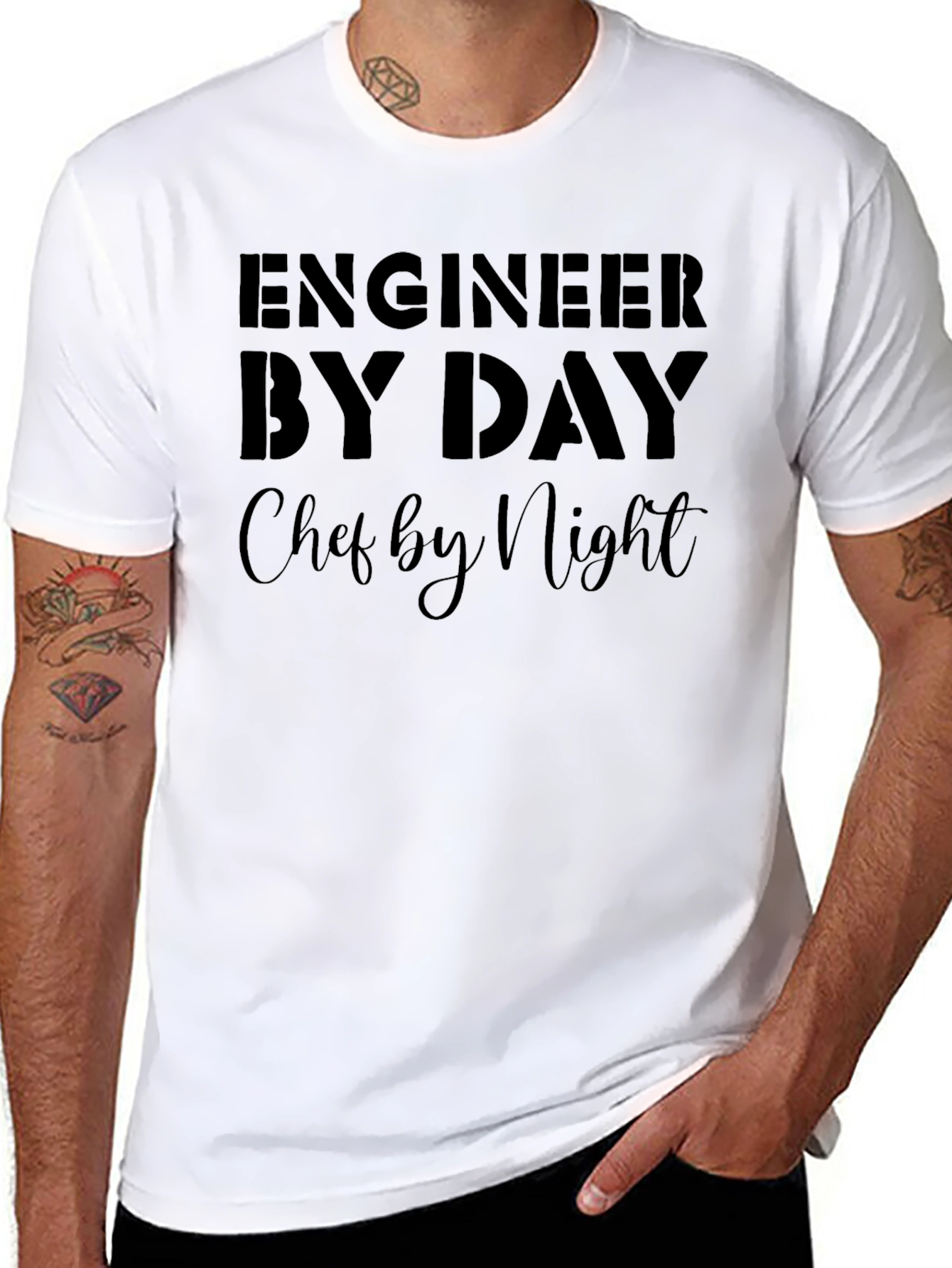 Engineer By Day Chef By Night Black T-Shirt