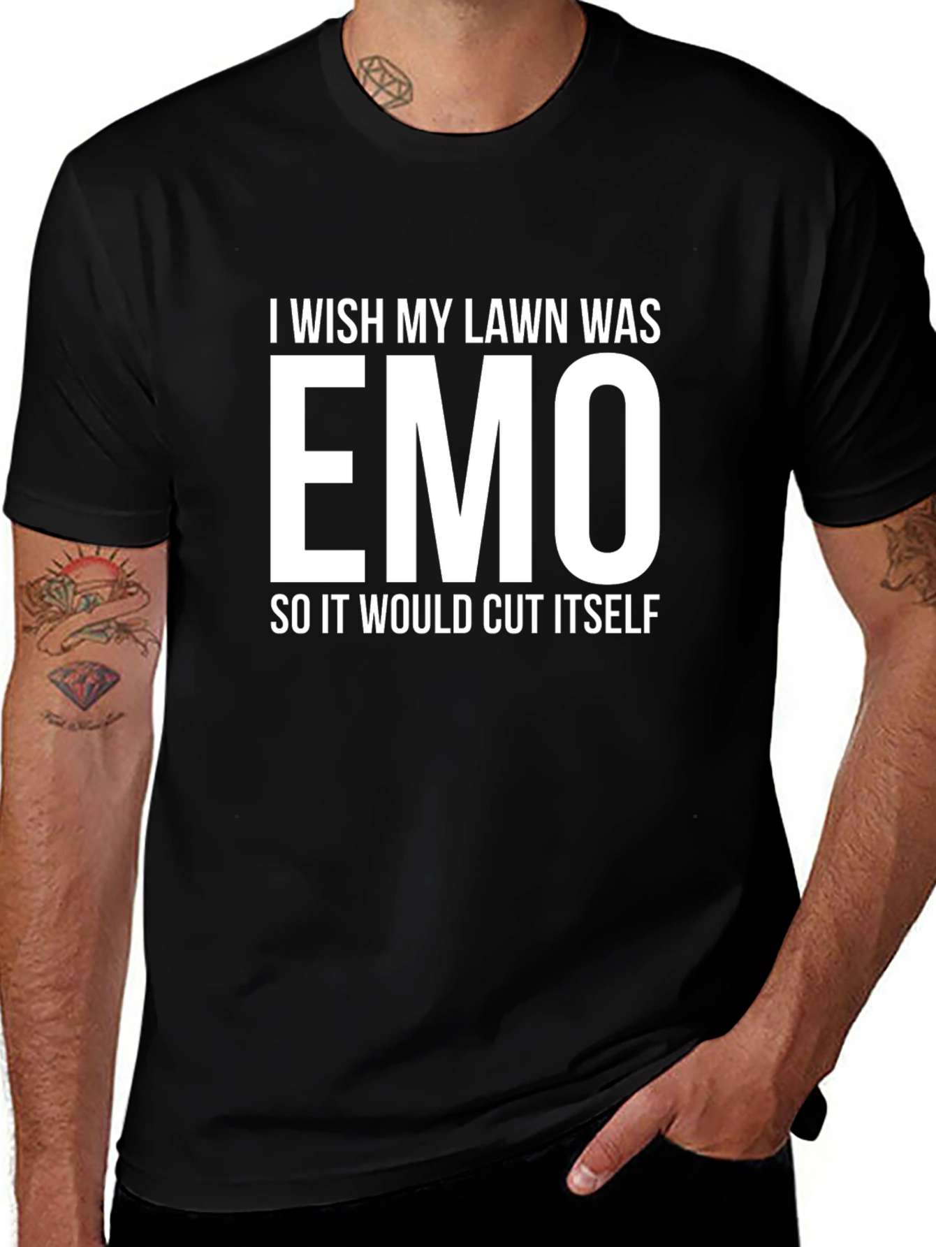 Emo Lawn Funny Graphic T-Shirt