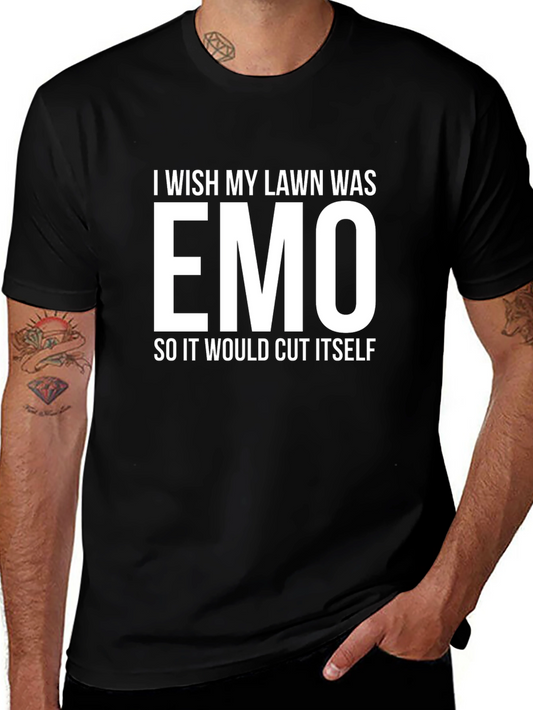 Emo Lawn Funny Graphic T-Shirt