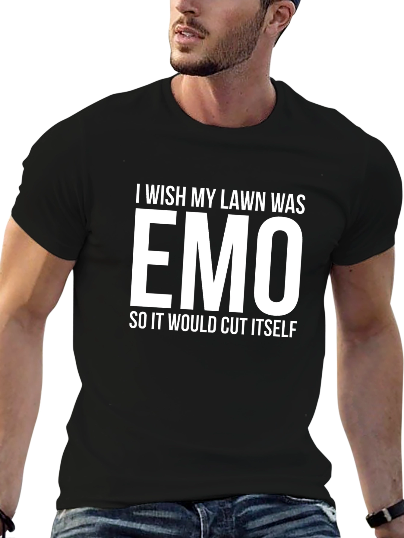 Emo Lawn Funny Graphic T-Shirt